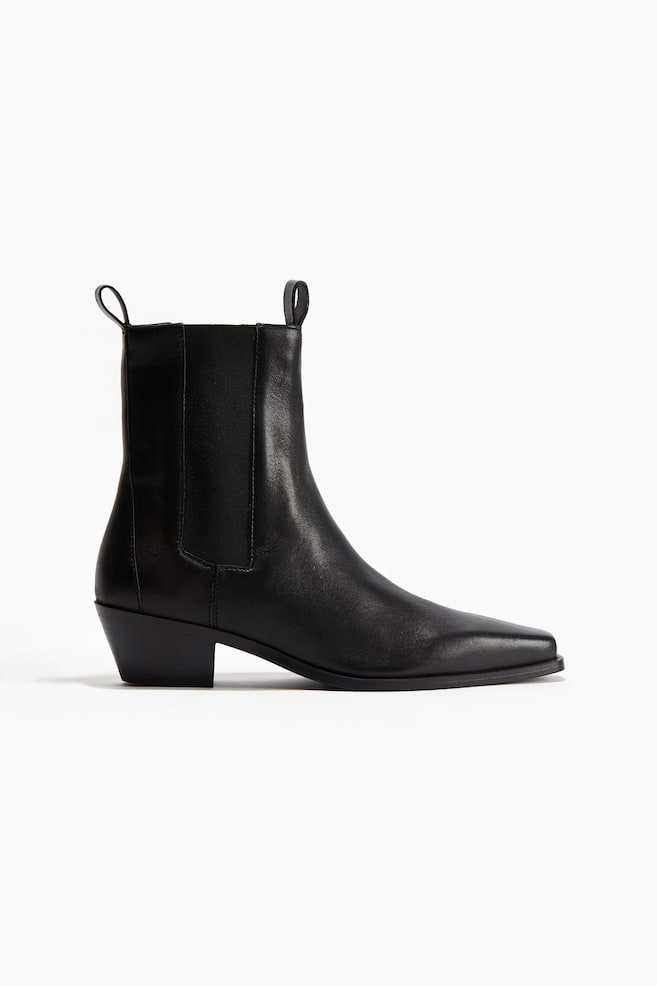 Bottines en cuir - Noir - 1