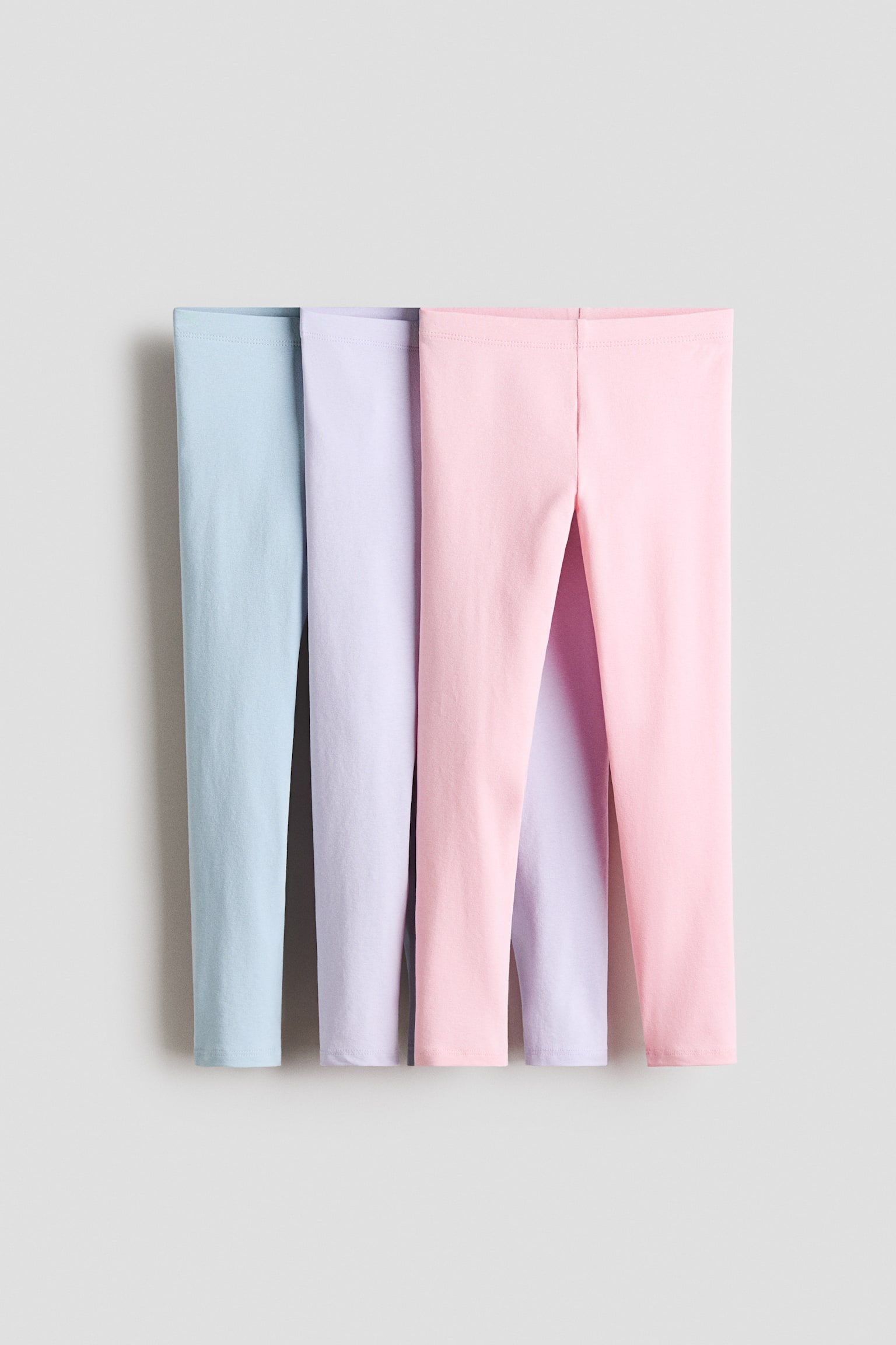 Leggings in cotone 3 pezzi - Rosa chiaro/azzurro/Rosa/cuori/Viola polvere/cuori/Bianco/pois/Nero/Pale purple/Hearts