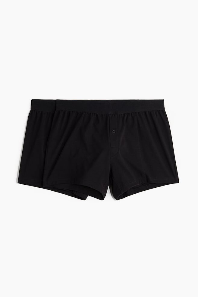 2-pack boxer shorts with Lycra® - Black/Light blue/White - 1