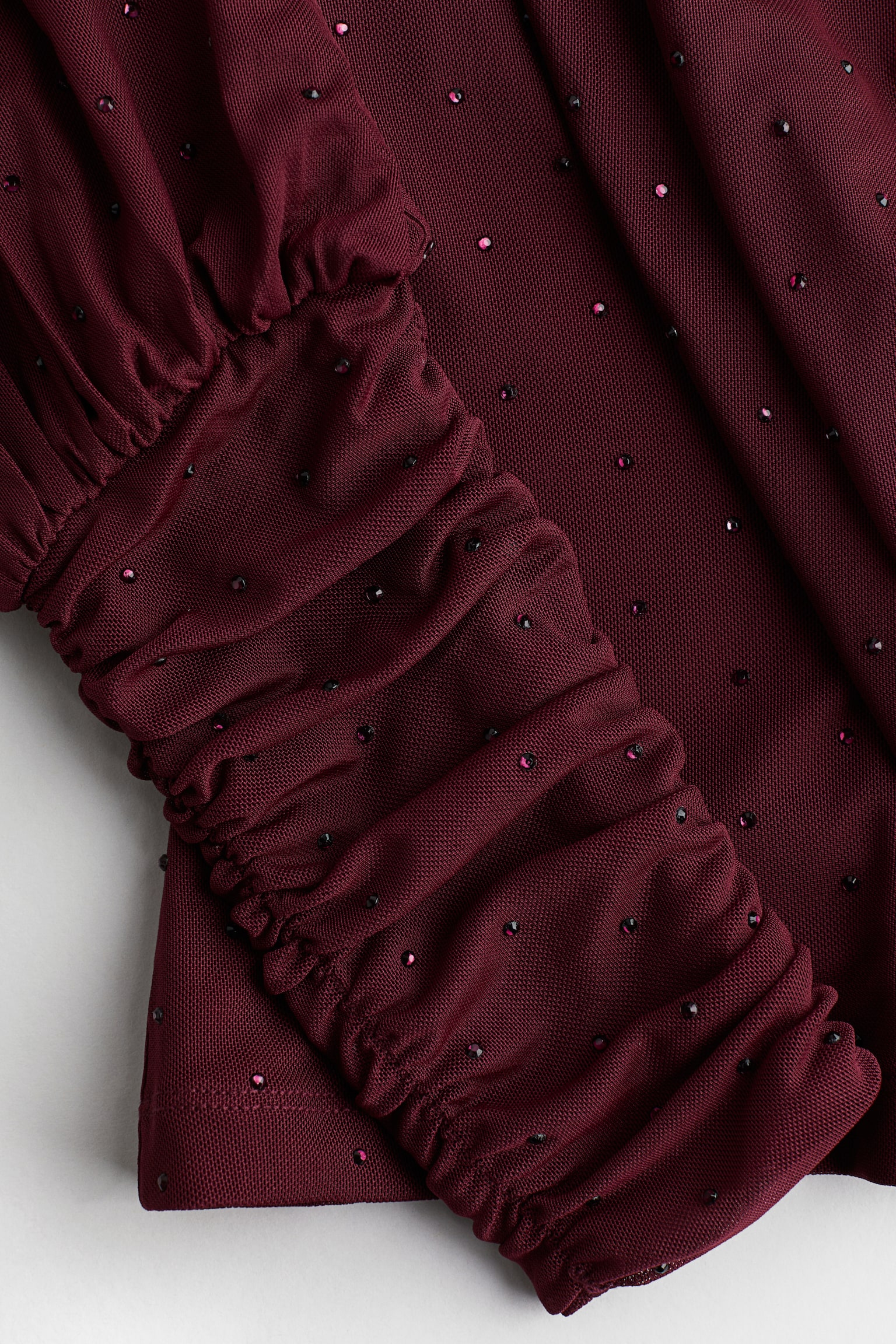 Rhinestone-embellished top - Burgundy - 4