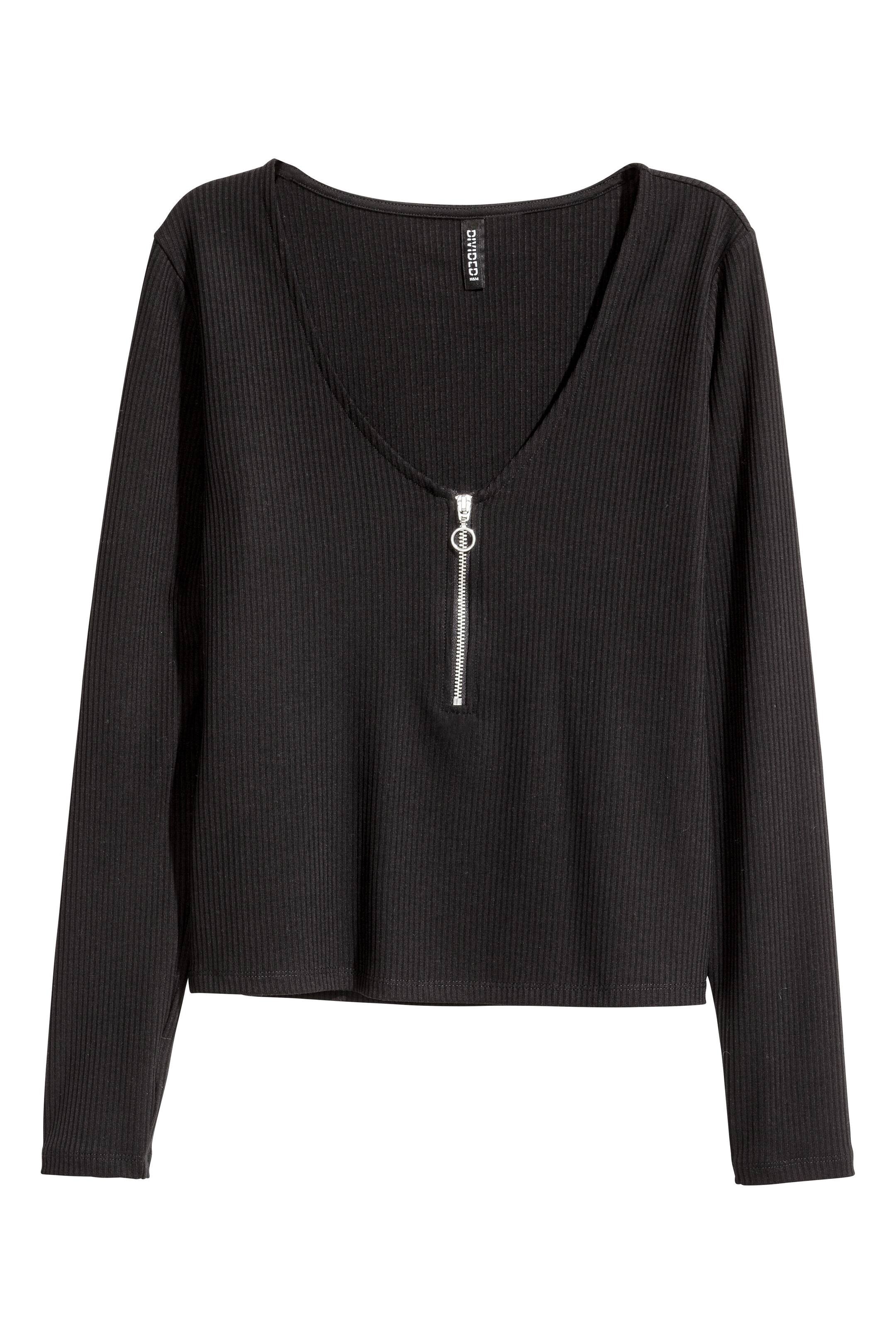 View larger image: Ribbed top - Black - Ladies | H&M GB 1