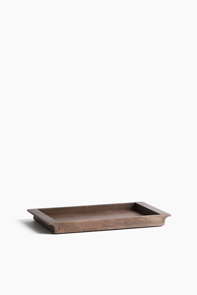 Petit plateau de service en bois - Marron foncé - 1