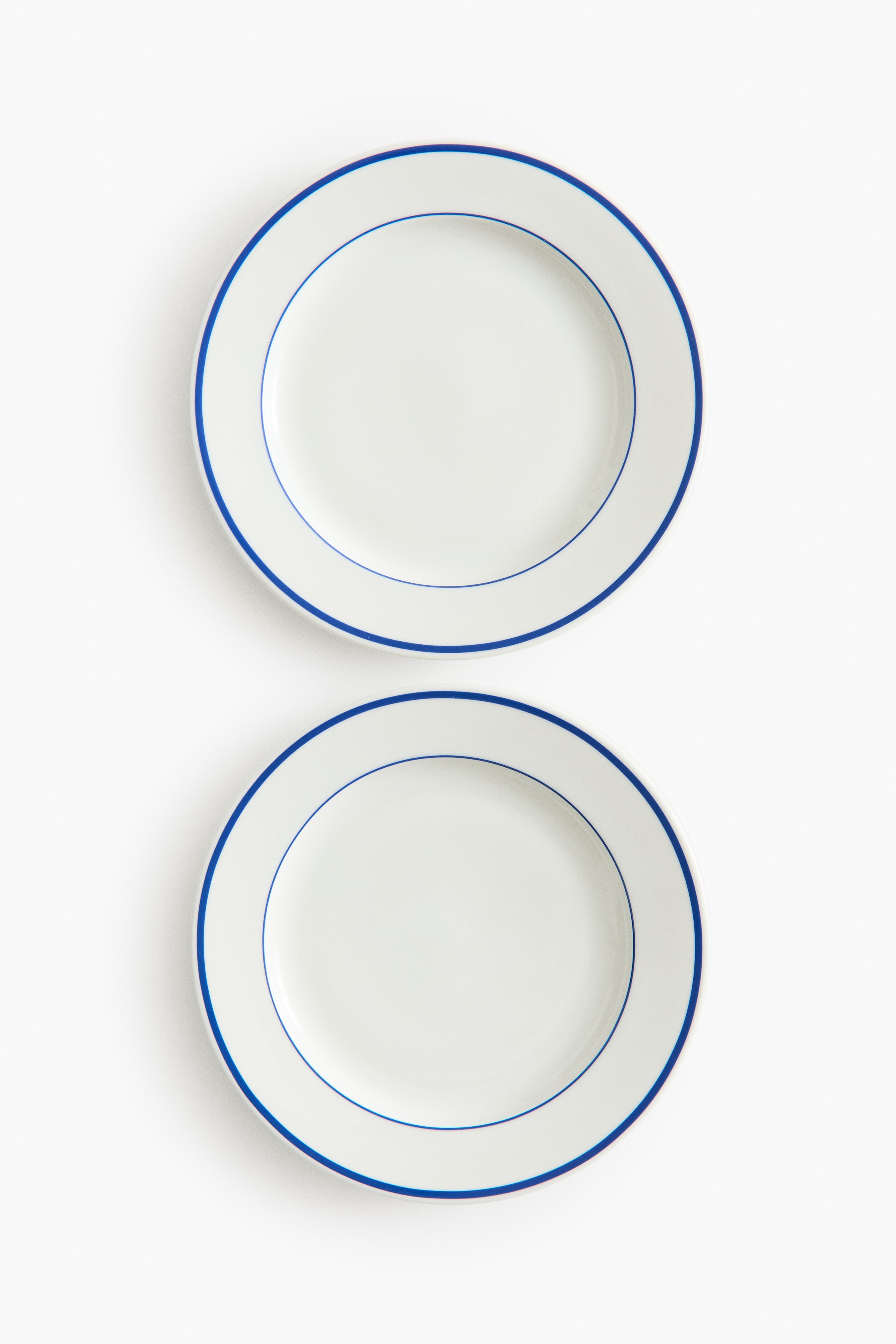 Piatti piani in porcellana 2 pezzi - Bianco/blu/Bianco/nero/Bianco/rosso