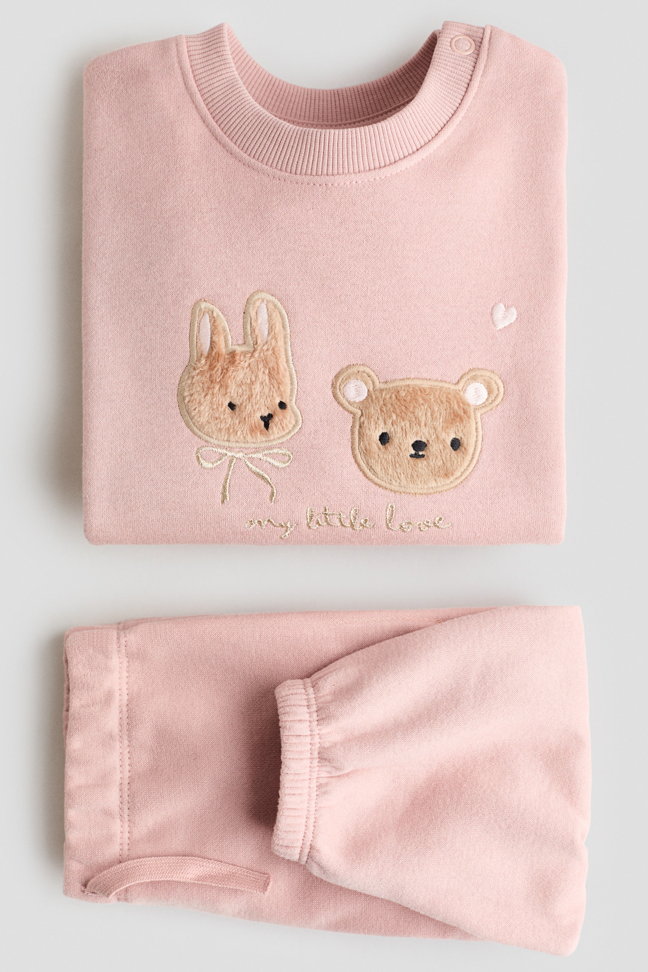 View larger image: 2-piece motif-detail sweatshirt set - Light pink/My Little Love - Kids | H&M IN 2