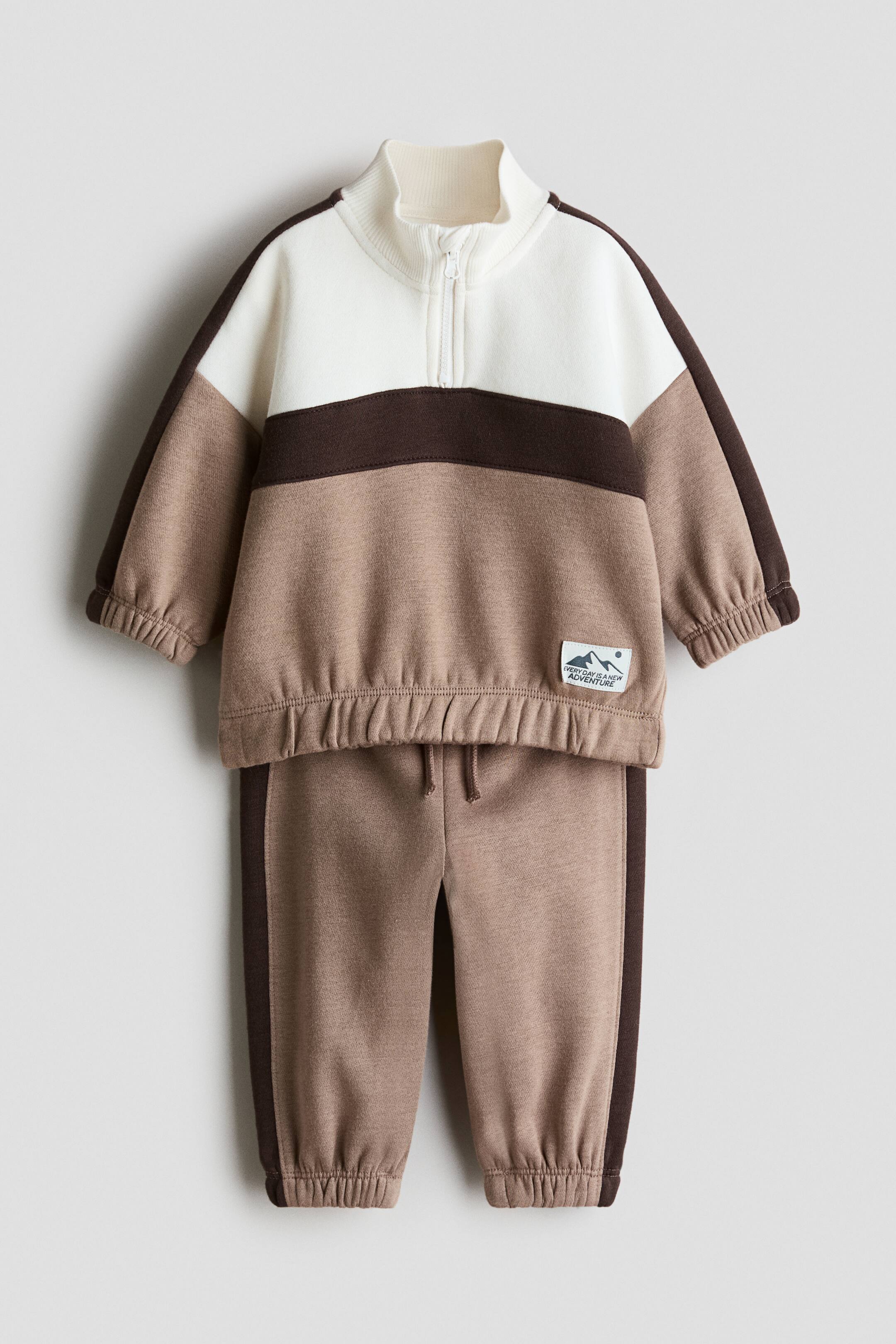 View larger image: 2-piece colour-blocked set - Beige/Colour-blocked - Kids | H&M 1