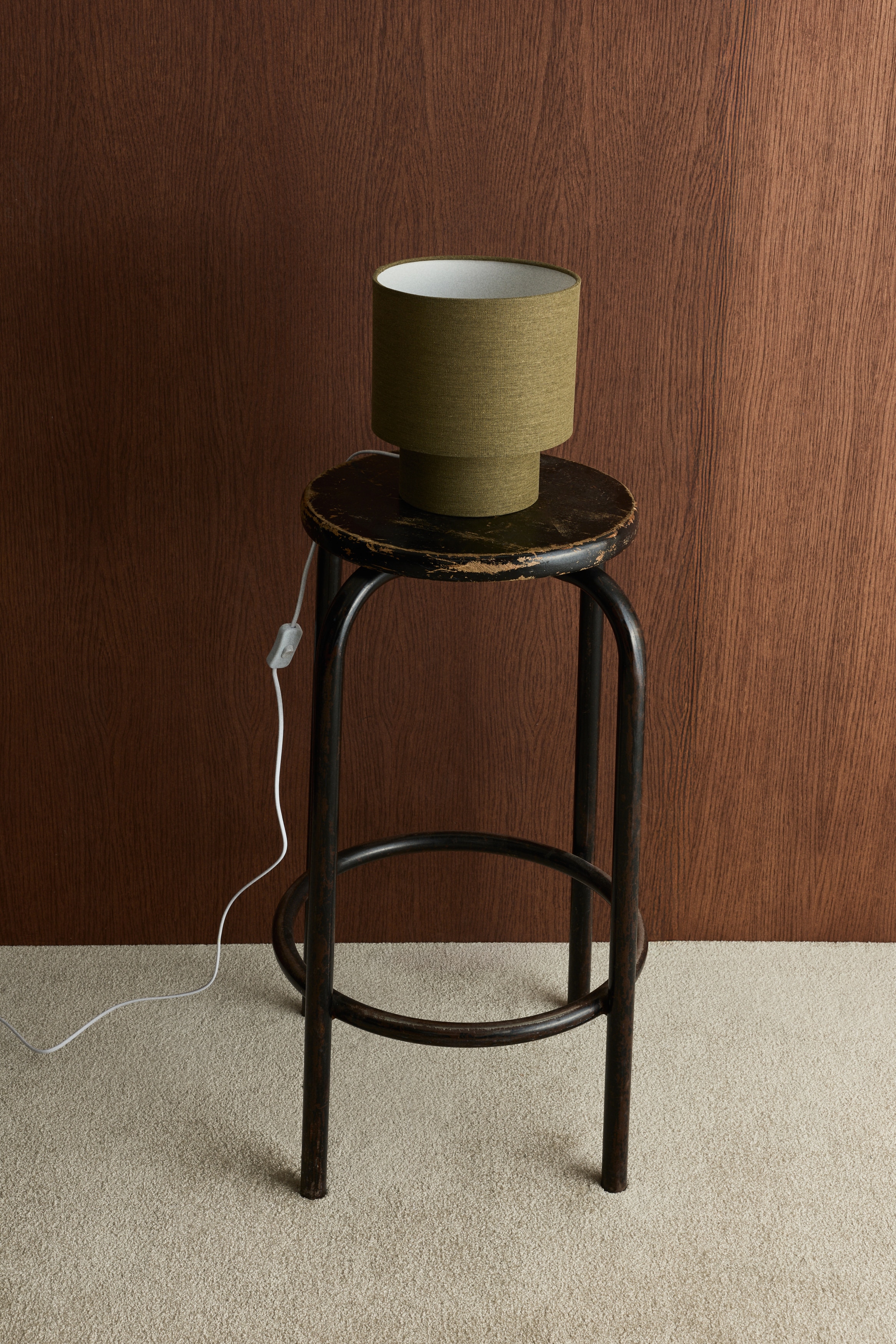 Small Table Lamp - Khaki green/Light beige