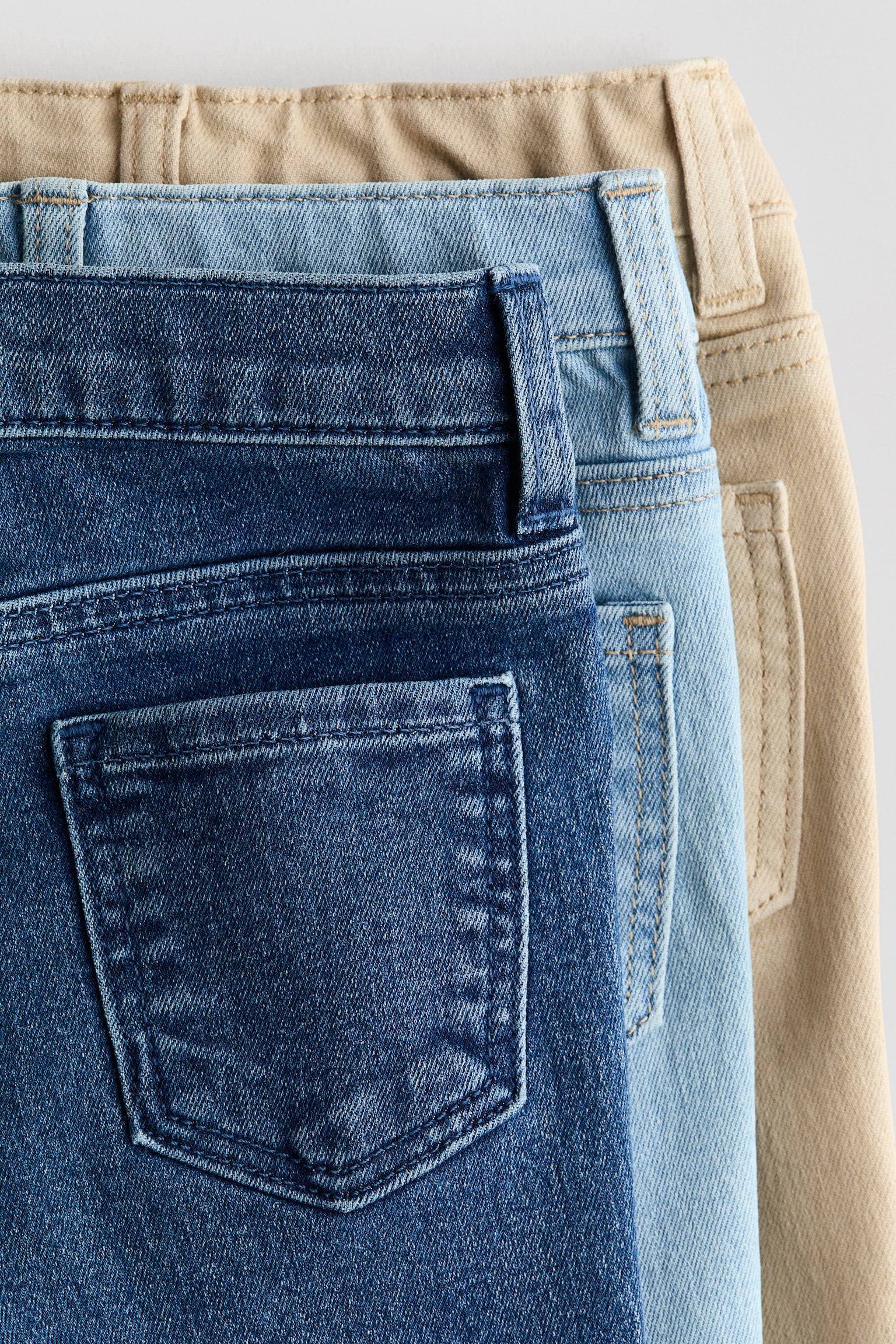 Набір із 3 пар джинсів Comfort Stretch Skinny Fit - Блакитний денім/бежевий/Блакитний денім/чорний - 2