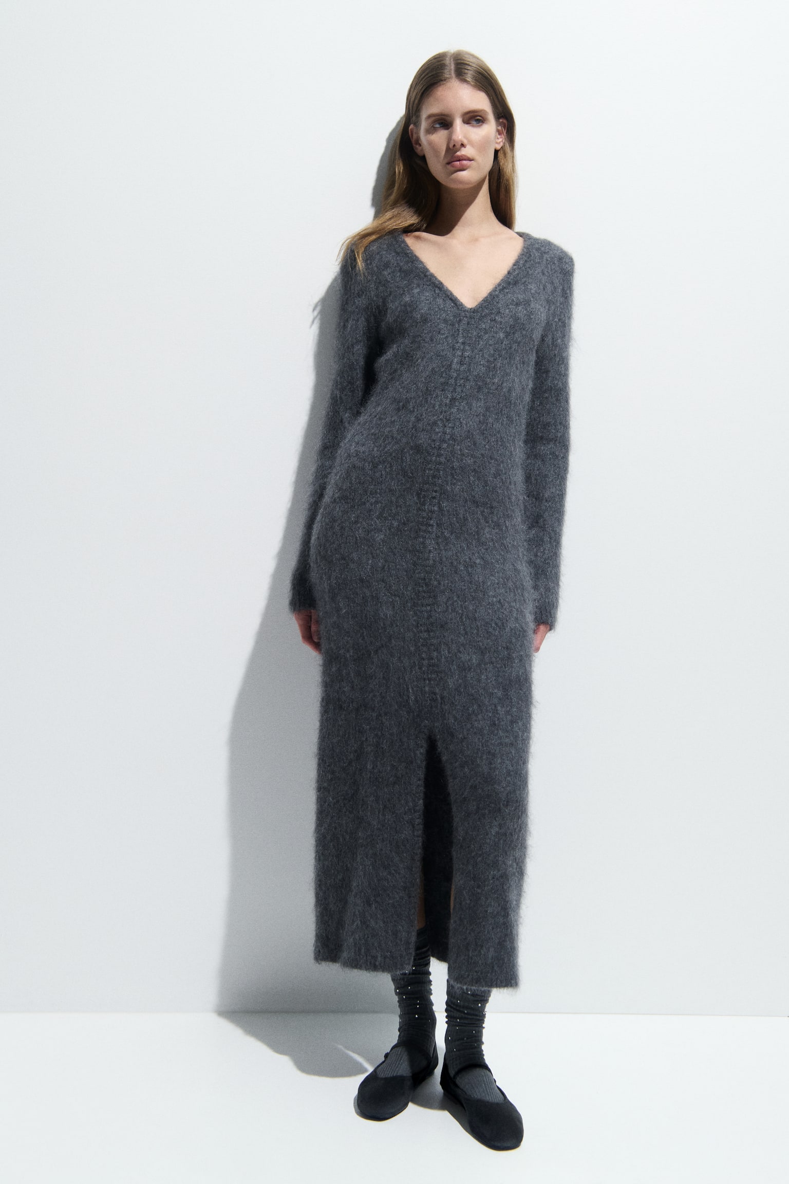 Suede Mary Jane Flats - Dark khaki green/Burgundy/Light brown - 6