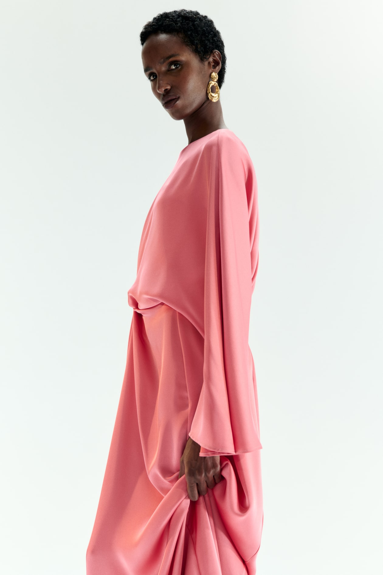 Twist-Detail Satin Dress - image 4