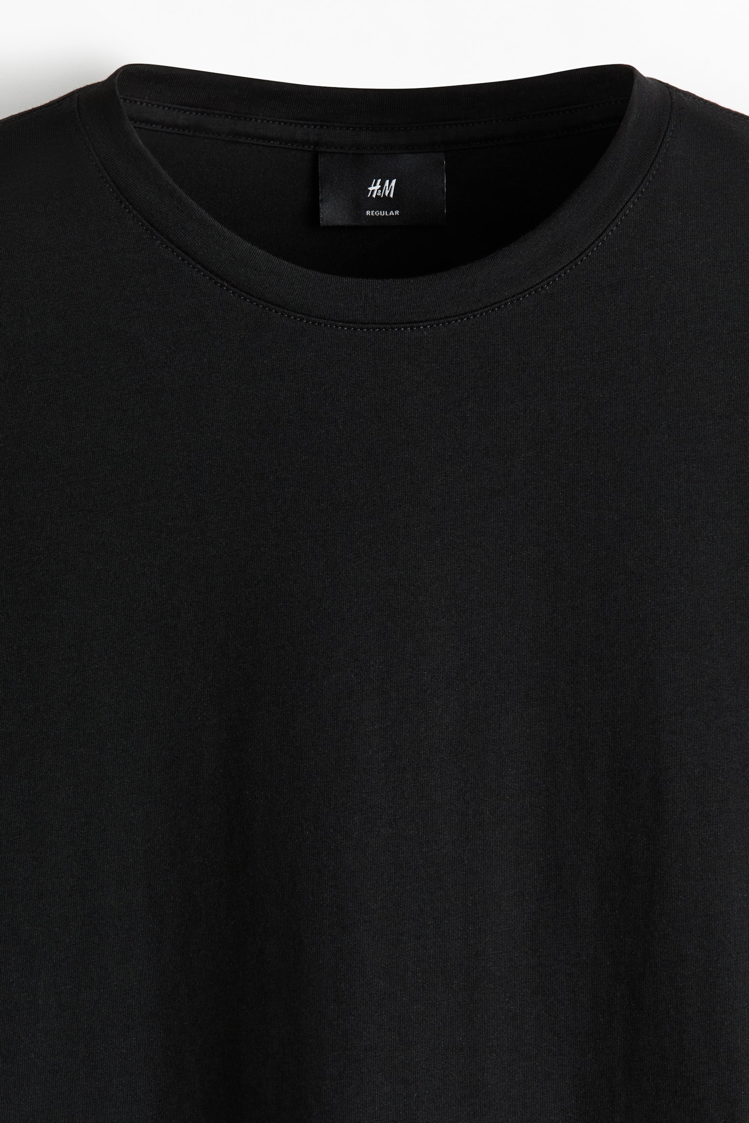 Мужская футболка H&M Regular-Fit Pima Cotton, цвет: Чёрный — фото 6