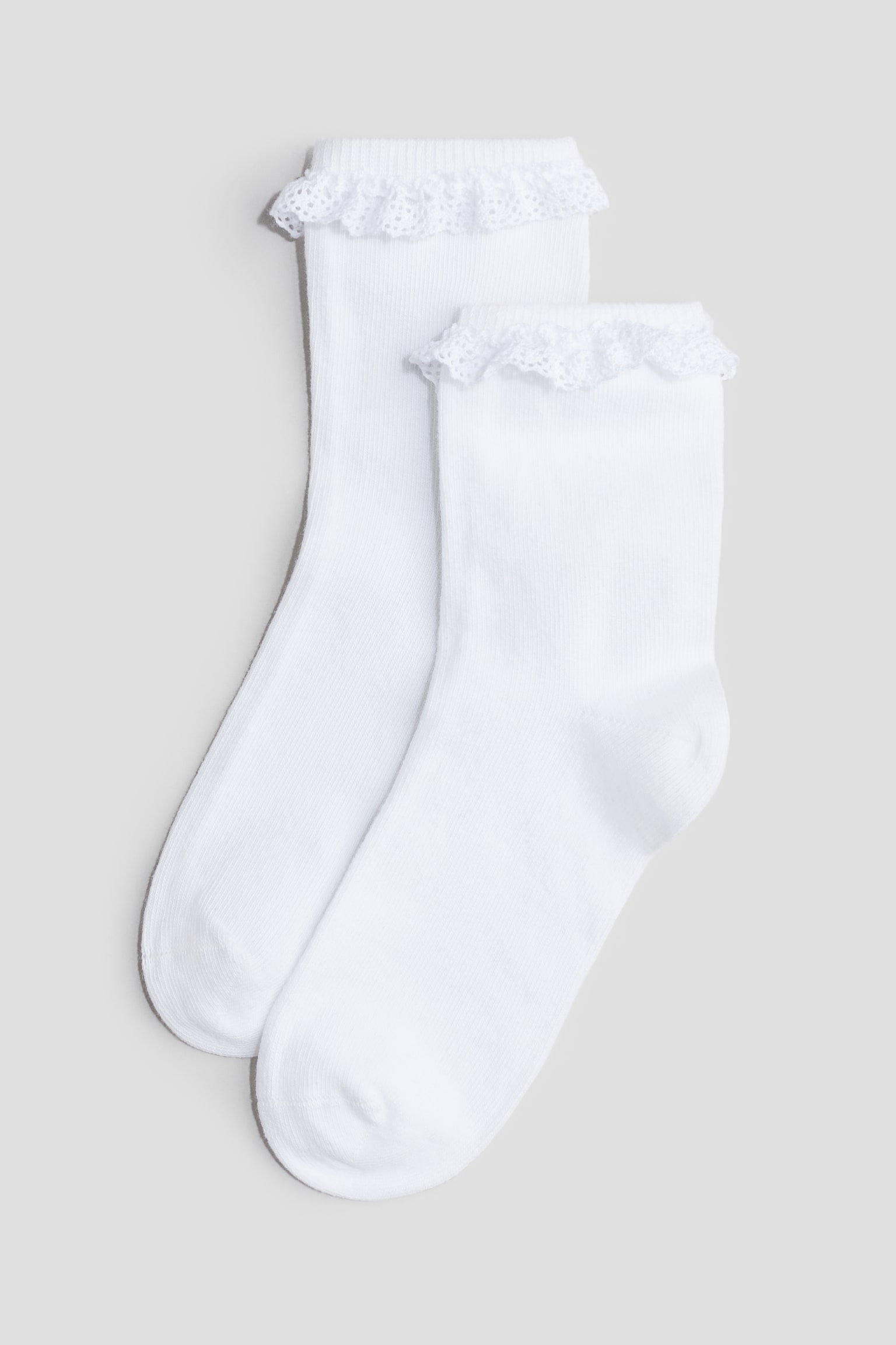 5-pack frill-trimmed school socks - White - 3