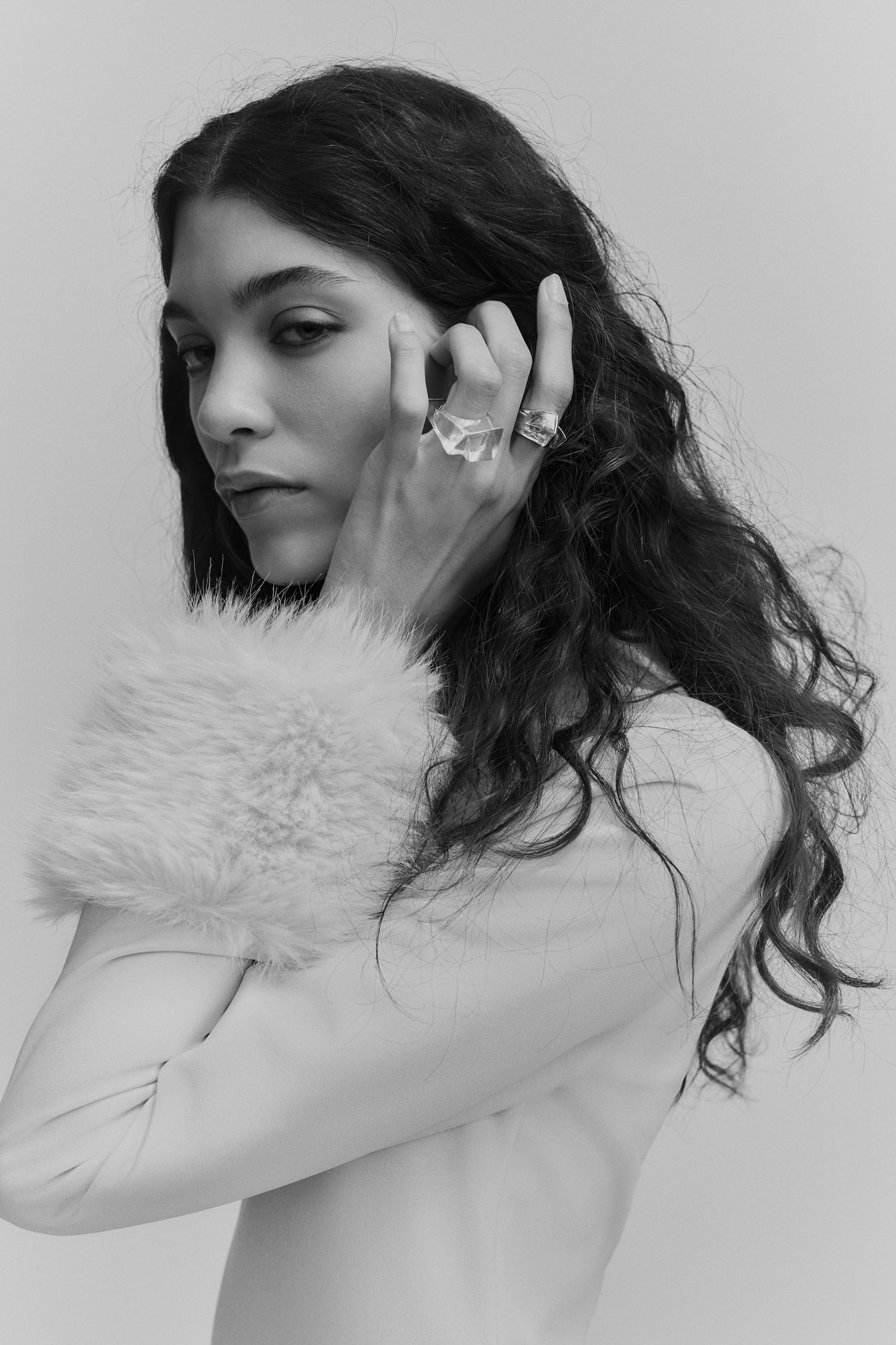 Šaty s dlhým rukávom - Krémová/Čierna - 3