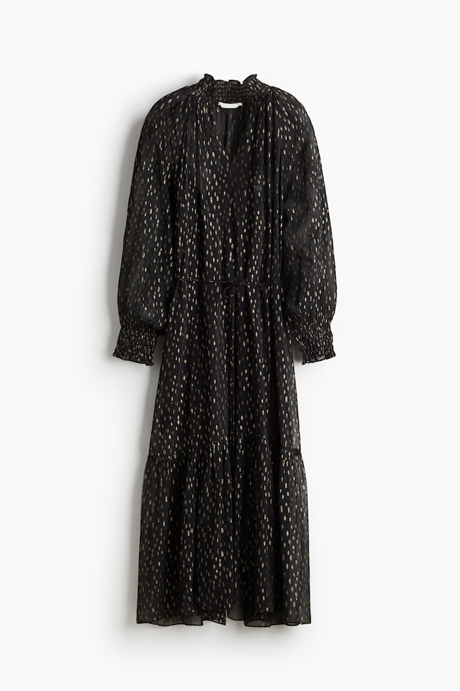 Robe maxi à motif - Noir/Vert kaki foncé - 1