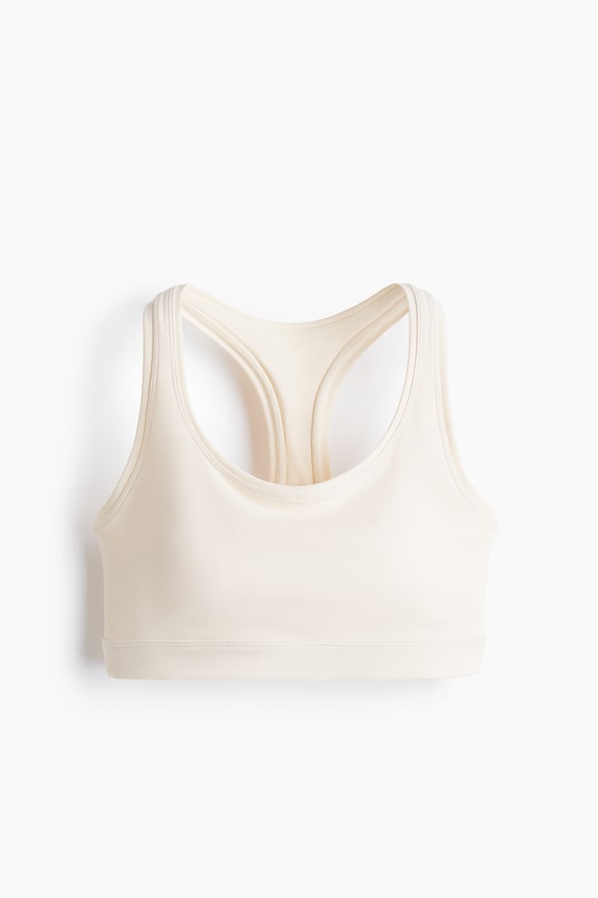 Sports bra with Cool Handfeel DryMove™ - Butter yellow/Black/Warm brown/White - 1