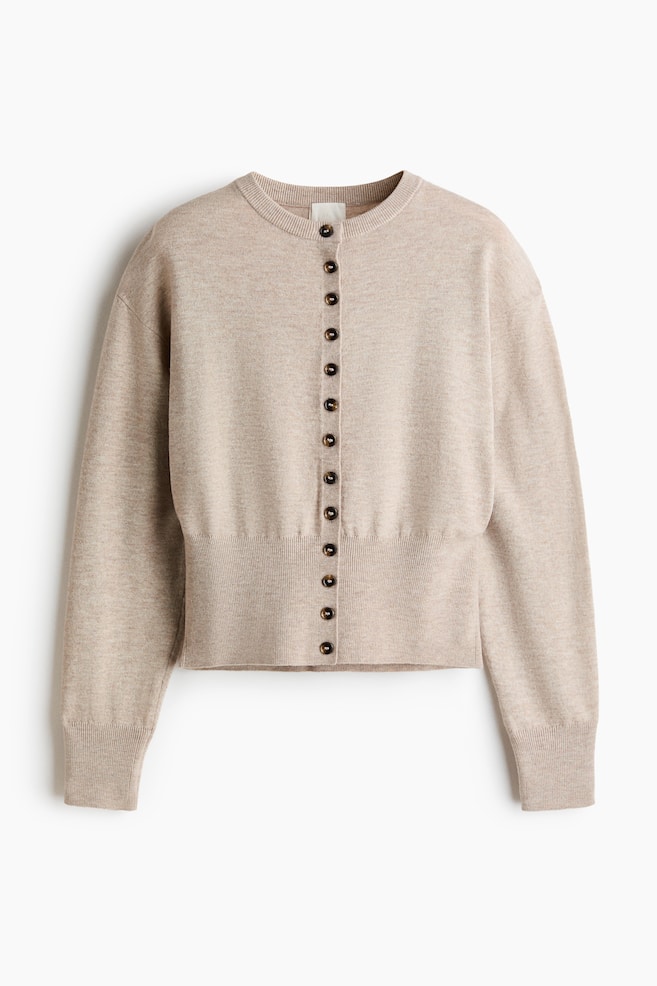 Fijngebreid vest - Lichtbeige gemêleerd/Grijs gemêleerd/Bruin gemêleerd/Zwart - 1