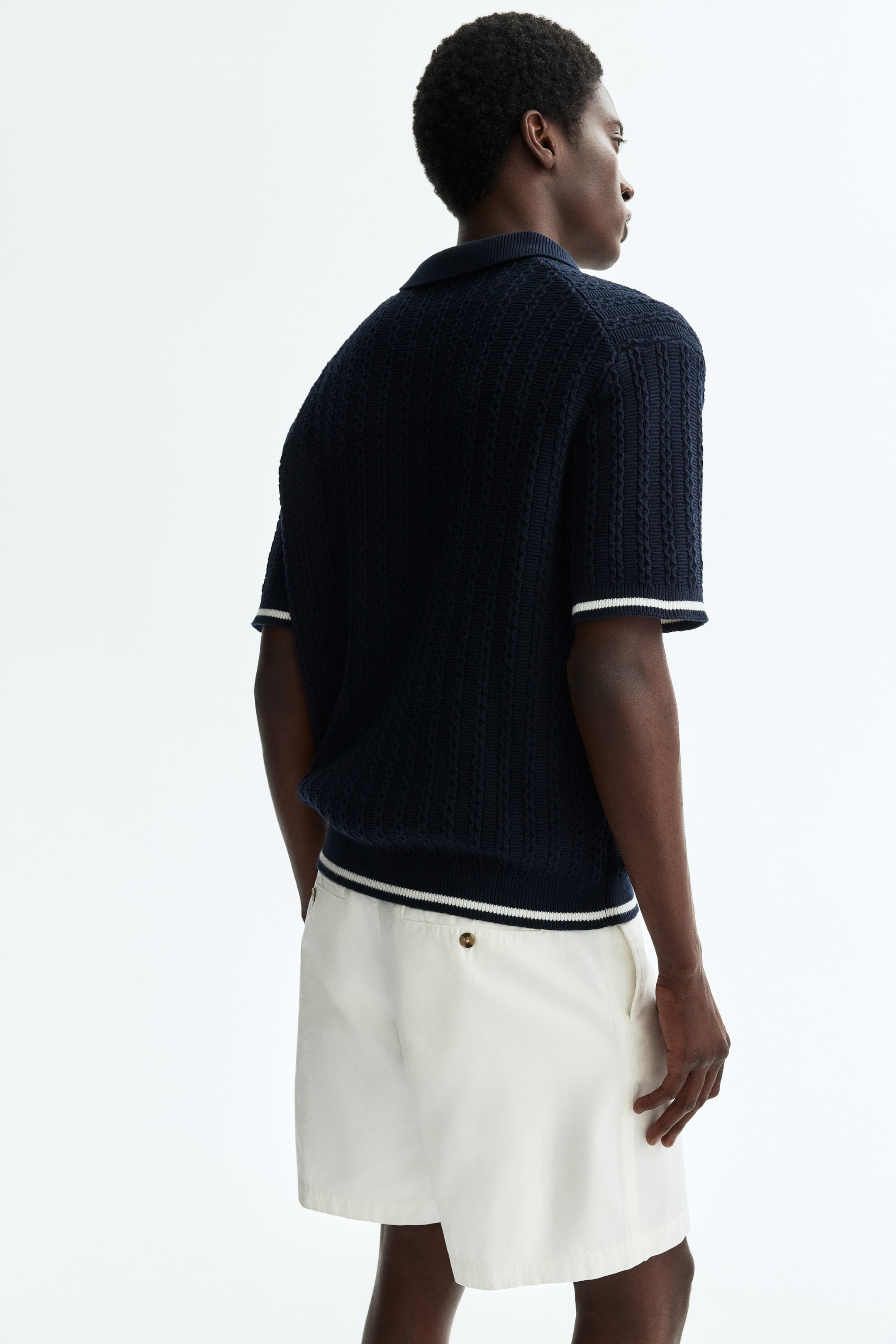 Мужские рубашки H&M Relaxed-Fit Cotton Polo Shirt — фото 5