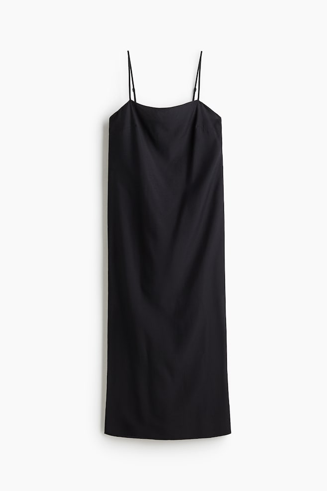 Strappy jurk - Zwart/Wit/zwarte bloemen - 1