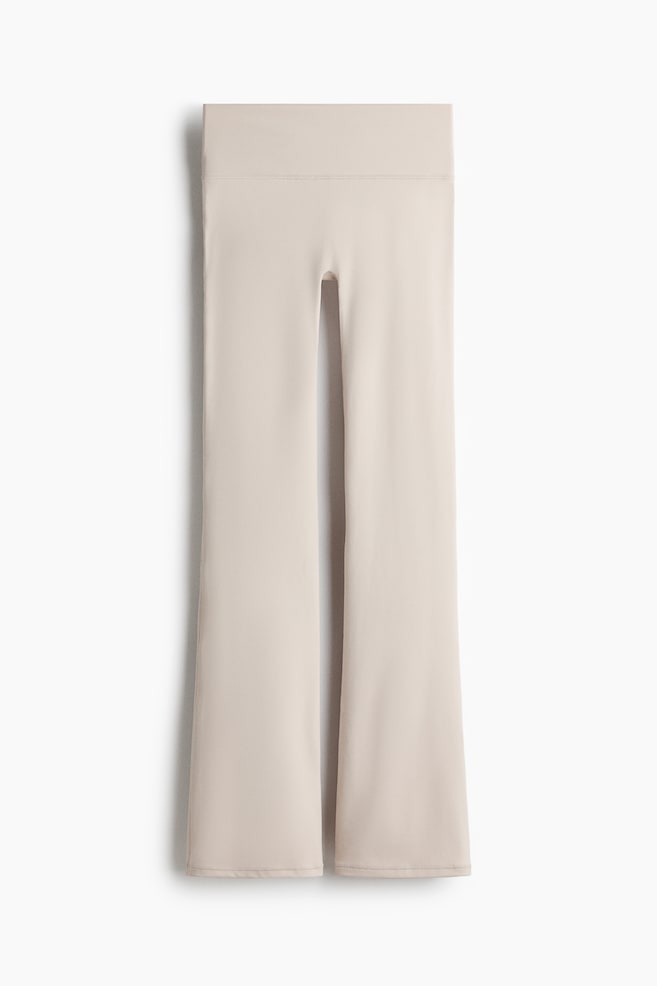 Flared Sports Leggings with SoftMove™ - Light taupe/White - 1
