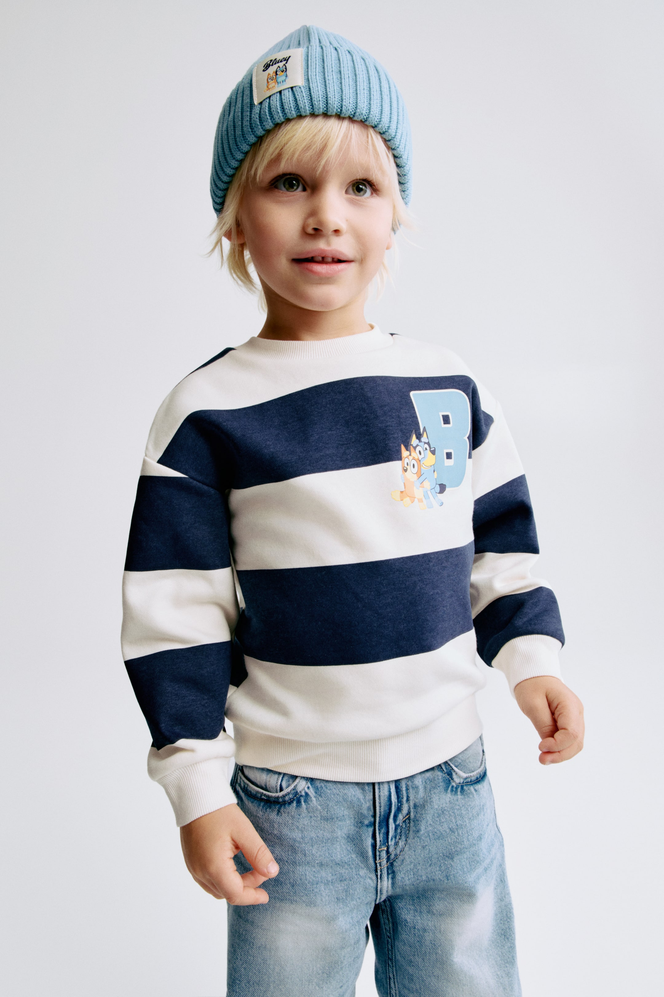 이미지 확대 보기: 프린트 오버사이즈 스웨트셔츠 - 네이비 블루/블루이 - Kids | H&M KR 3