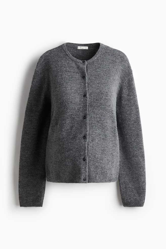 MAMA Fine-knit cardigan - Dark grey marl - 1