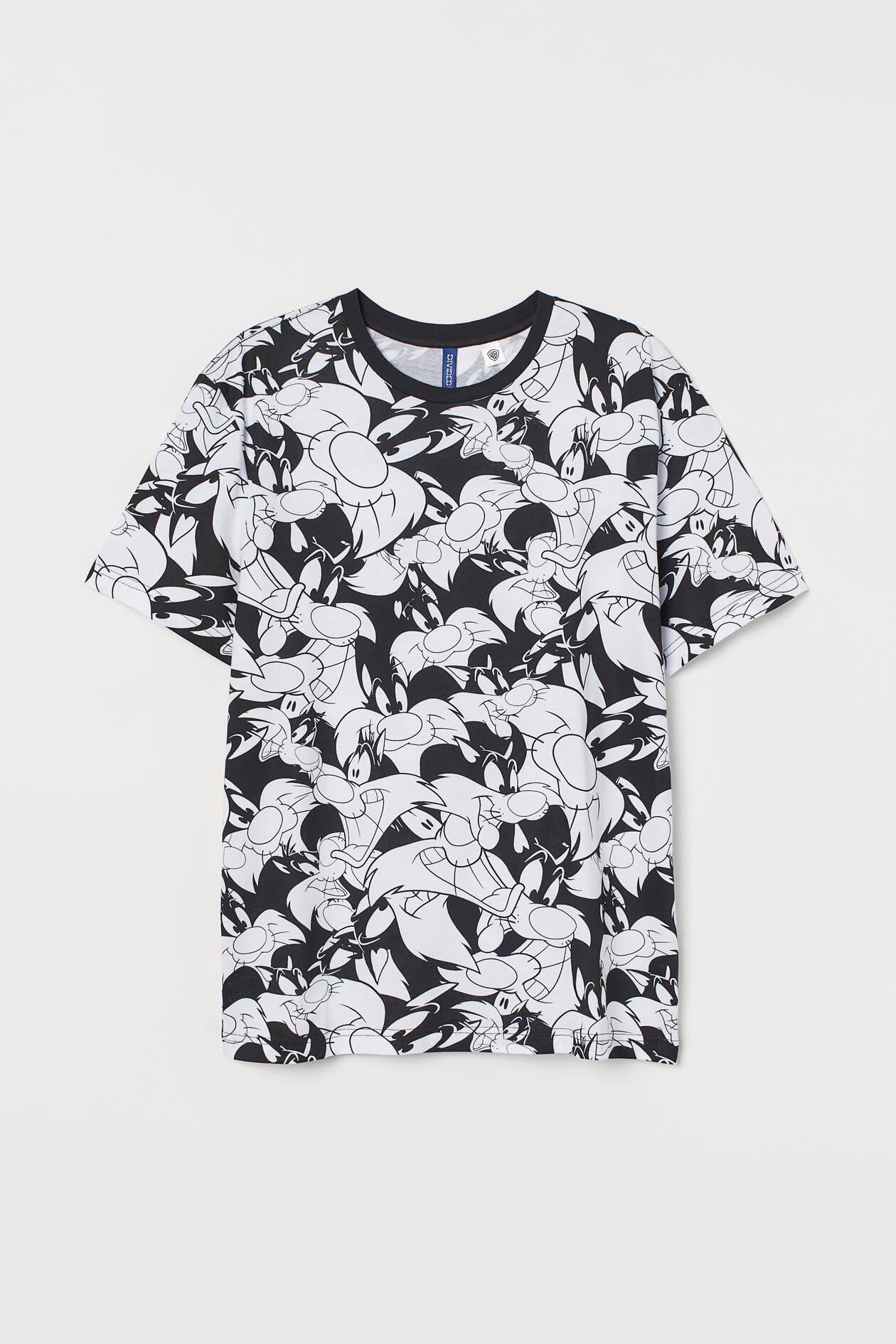 T-shirt with Motif - Round Neck - Short sleeve - White/Looney Tunes ...