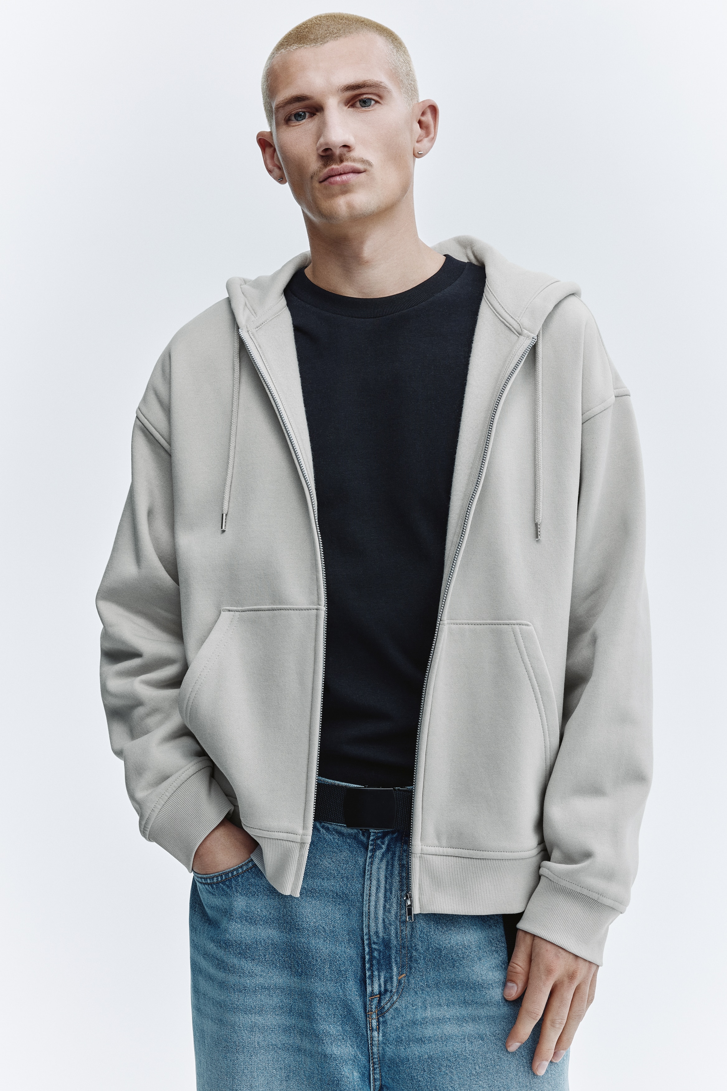 Capuchonvest - Loose Fit - Lichtgrijs/Zwart/Grijs gemêleerd/Donkerblauw/Kakigroen/Lichtblauw/Donkergrijs/Bruin/Beige