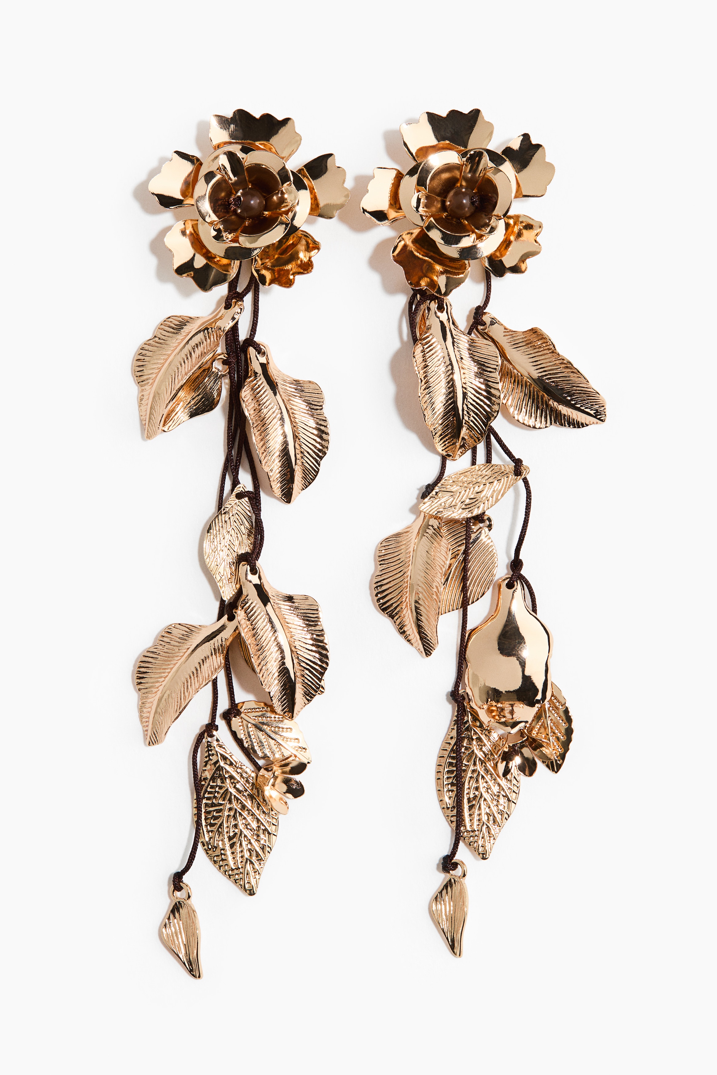 Flower-shaped earrings - Gold-coloured