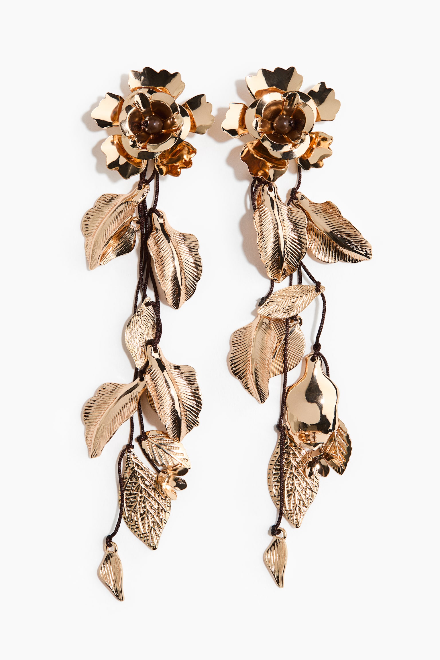 Boucles d'oreilles fleurs - Doré - 2