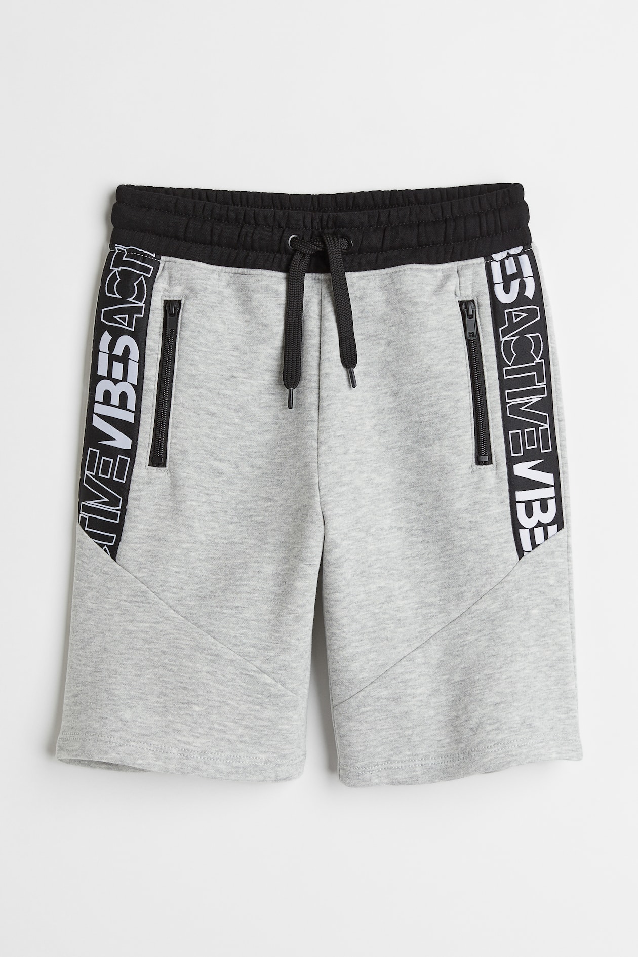 Sweatshorts - Regular waist - Knee-length - Gray melange/Active Vibes ...