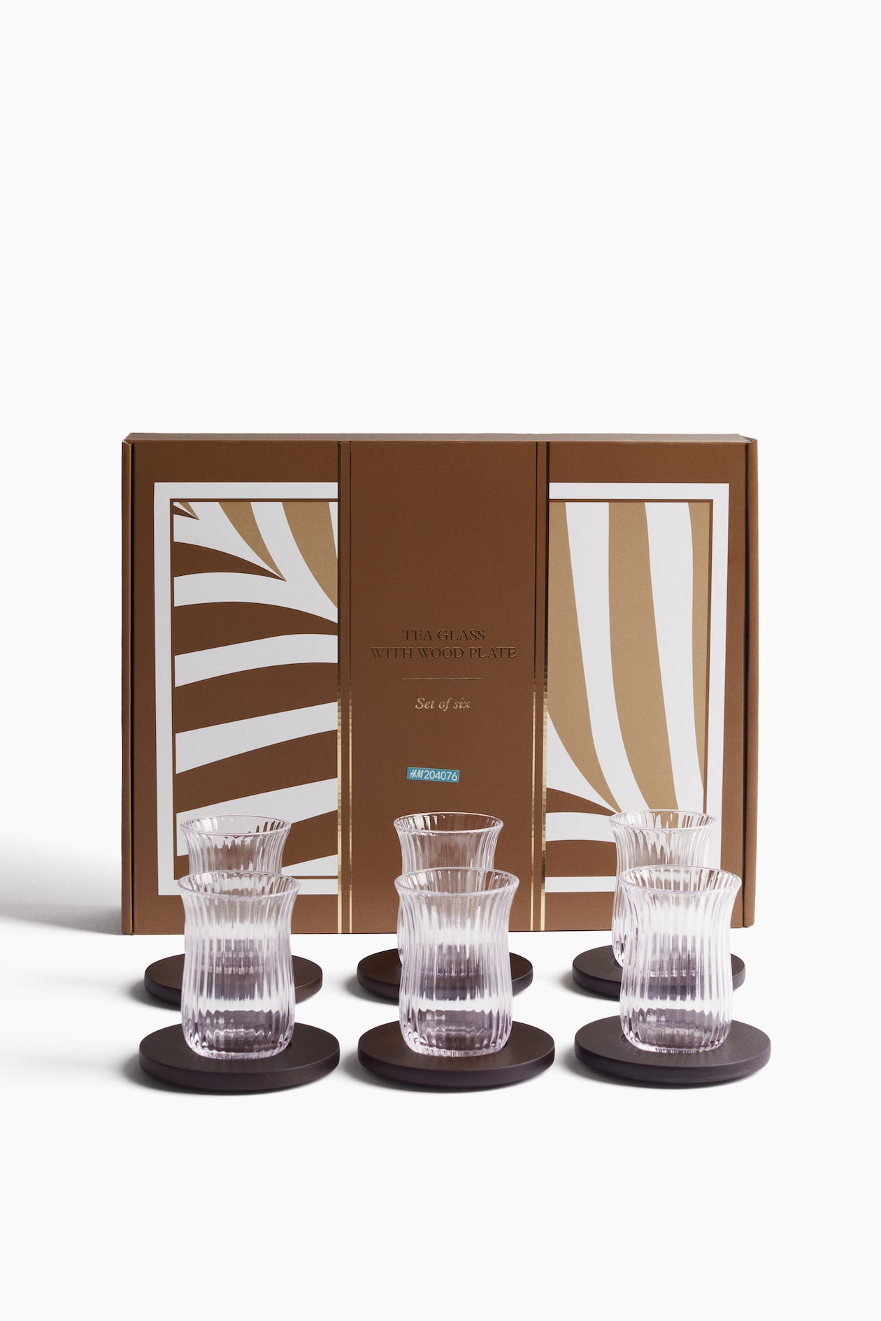 6er-Pack Teegläser mit Untersetzern - Transparent - Home All