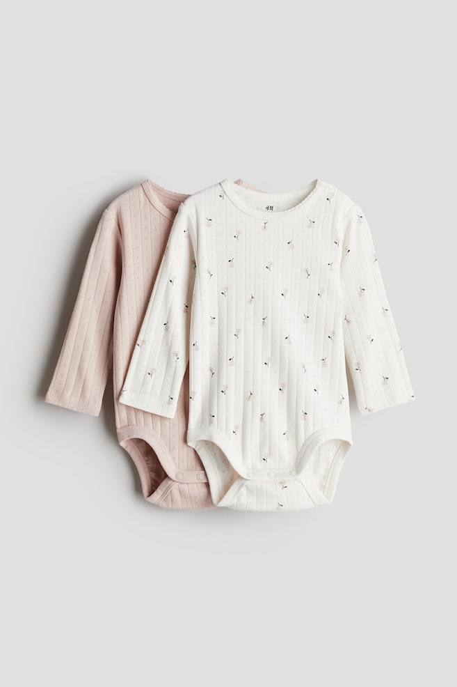 Pack de 2 bodies de manga larga - Rosa claro/Floral/Rosa claro/Manzana/Rosa claro/Floral/Marrón claro/Oso/Rosa empolvado/Corazones/Beige/Estampado de leopardo - 1