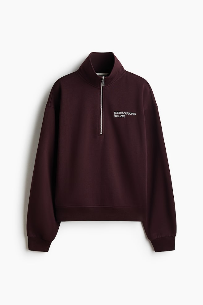 Sudadera con media cremallera - Burdeos/París/Beige claro/Atelier/Verde oscuro - 1