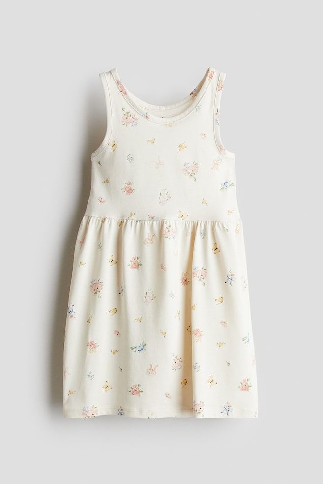 Patterned cotton dress - Cream/Patterned/White/Pink floral/Light turquoise/Birds/Light pink/Bows/Light yellow/Hello Sun/Yellow/Lemons/Peach pink/Butterflies/Light blue/Striped/Light pink/Fruits/Beige/Leopard print/White/Butterflies/White/La Dolce Vita/Light green/Cherries/Light blue/Floral/Cream/Floral/Light pink/Unicorns/White/Watermelons/Light blue/Bows/White/Zebra print/Beige/Leopard print/Light peach/Strawberries - 1