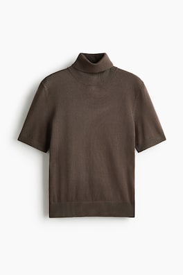 Finstickad tröja med polokrage