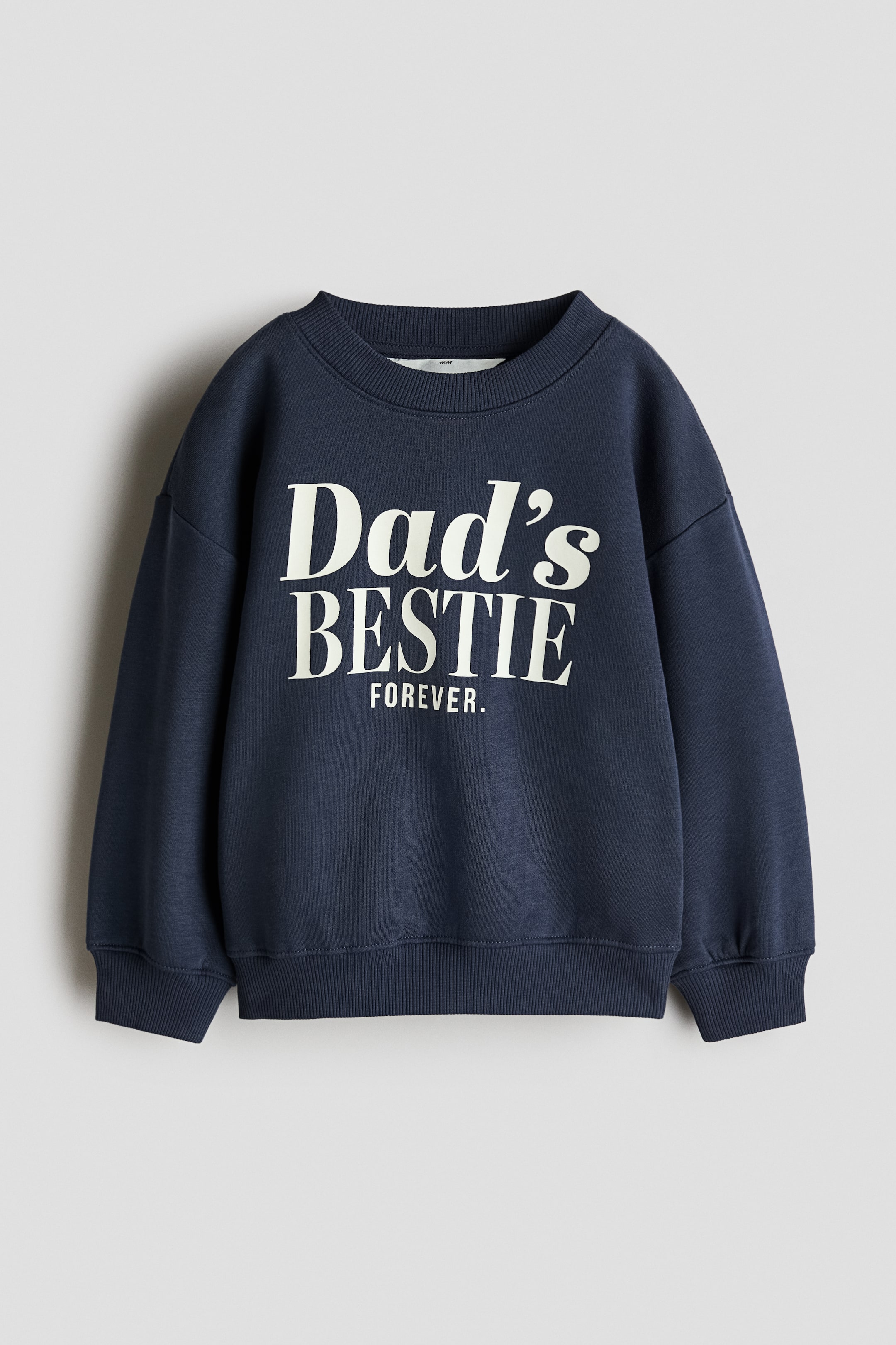 View larger image: Print-motif brushed-inside sweatshirt - Dark blue/Dad's Bestie - Kids | H&M 1