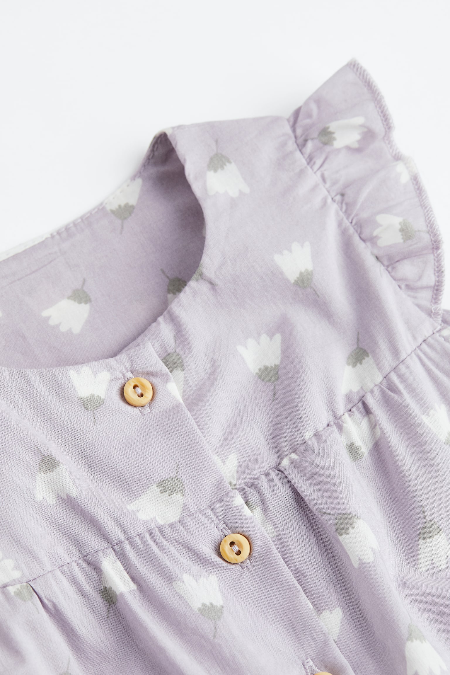 Cotton Romper - Mauve/Tulips - 3