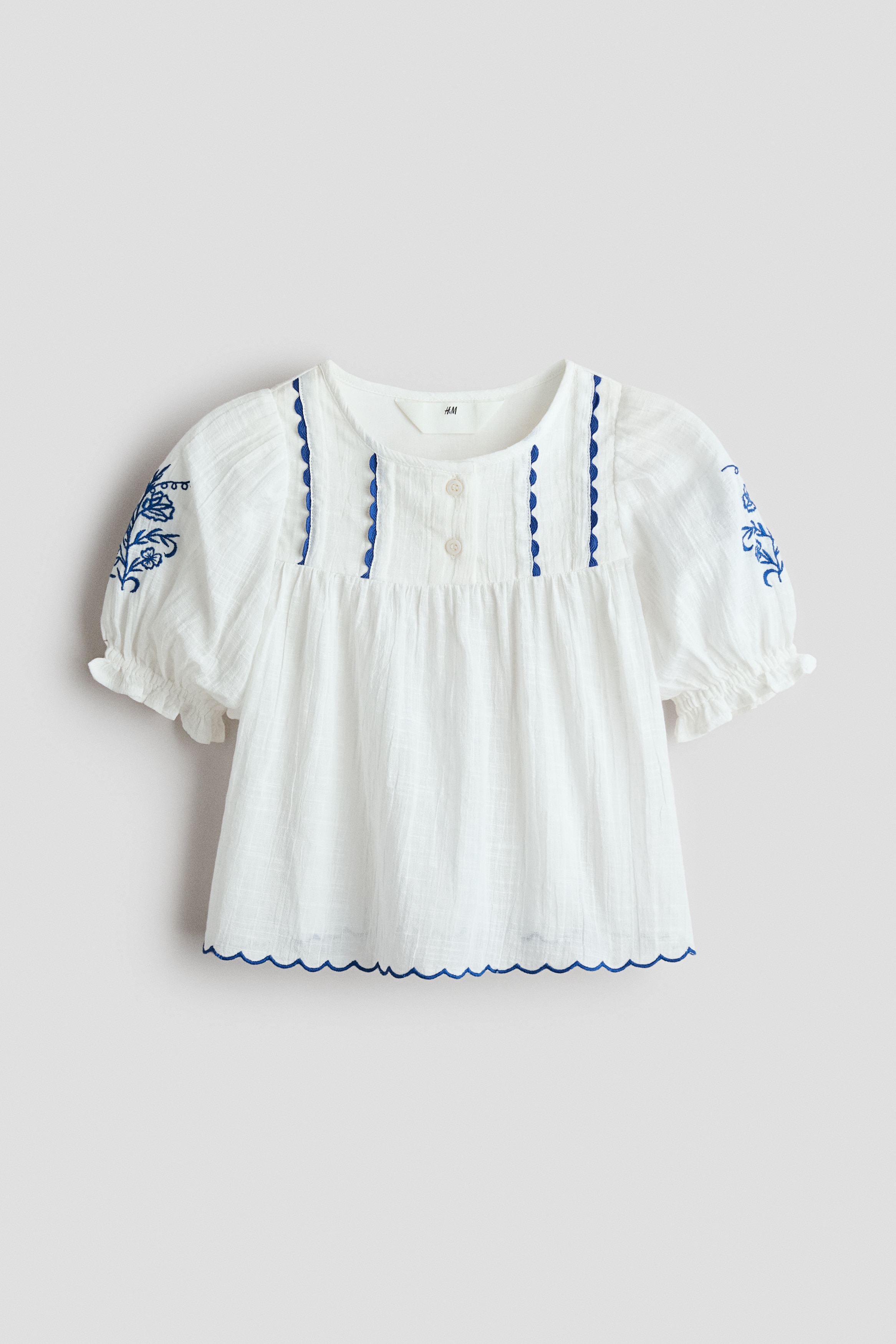 Embroidered cotton blouse - White