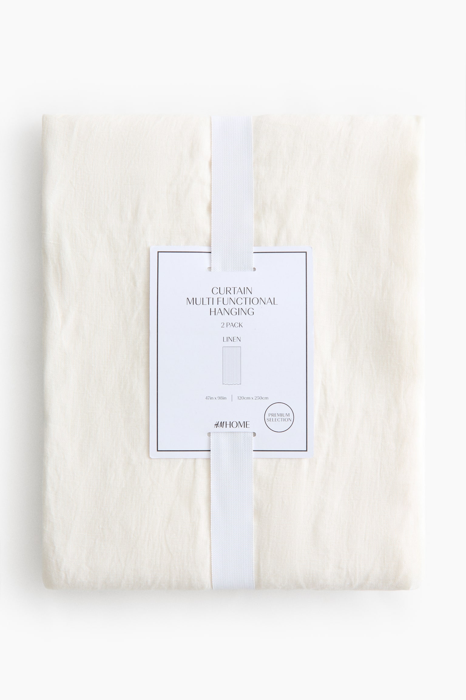 Набір із 2 лляних штор - Кремовий/Коричнево-сірий - 4