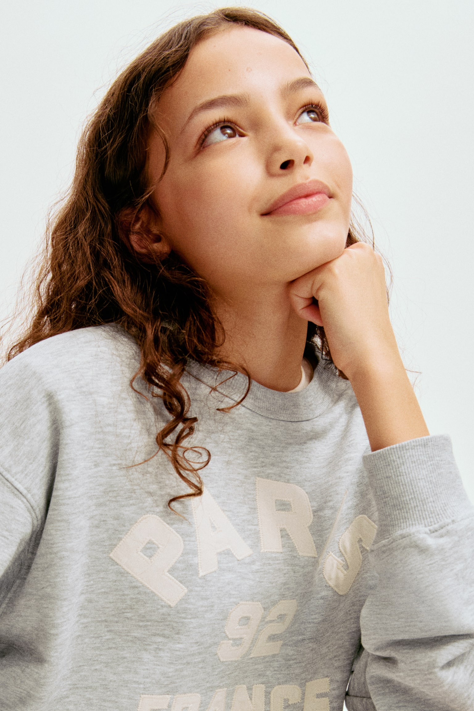 Motif-detail sweatshirt - Light grey marl/Paris/Cream/Weekend Club - 3