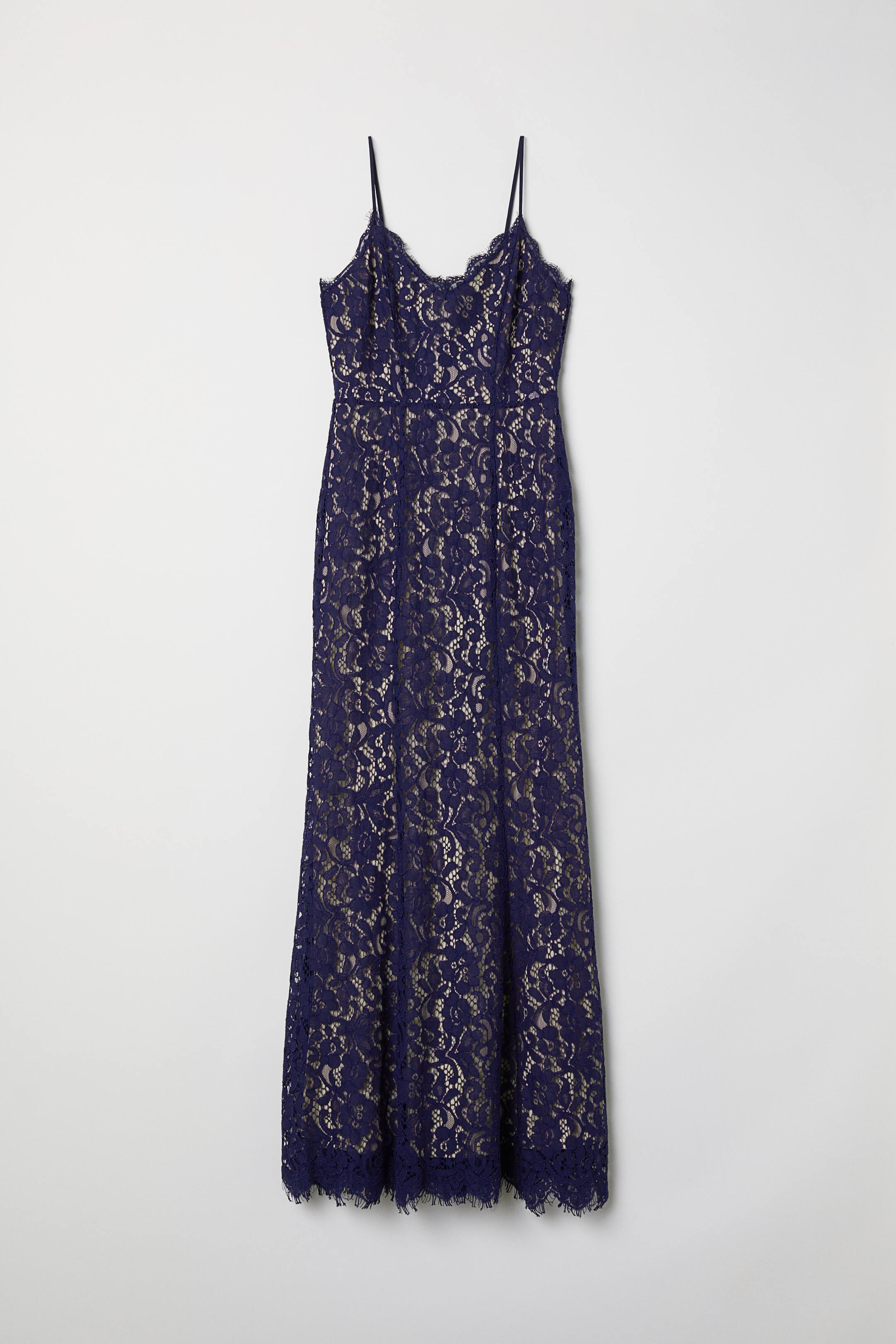 Women's Dark blue Long lace dress | H&M