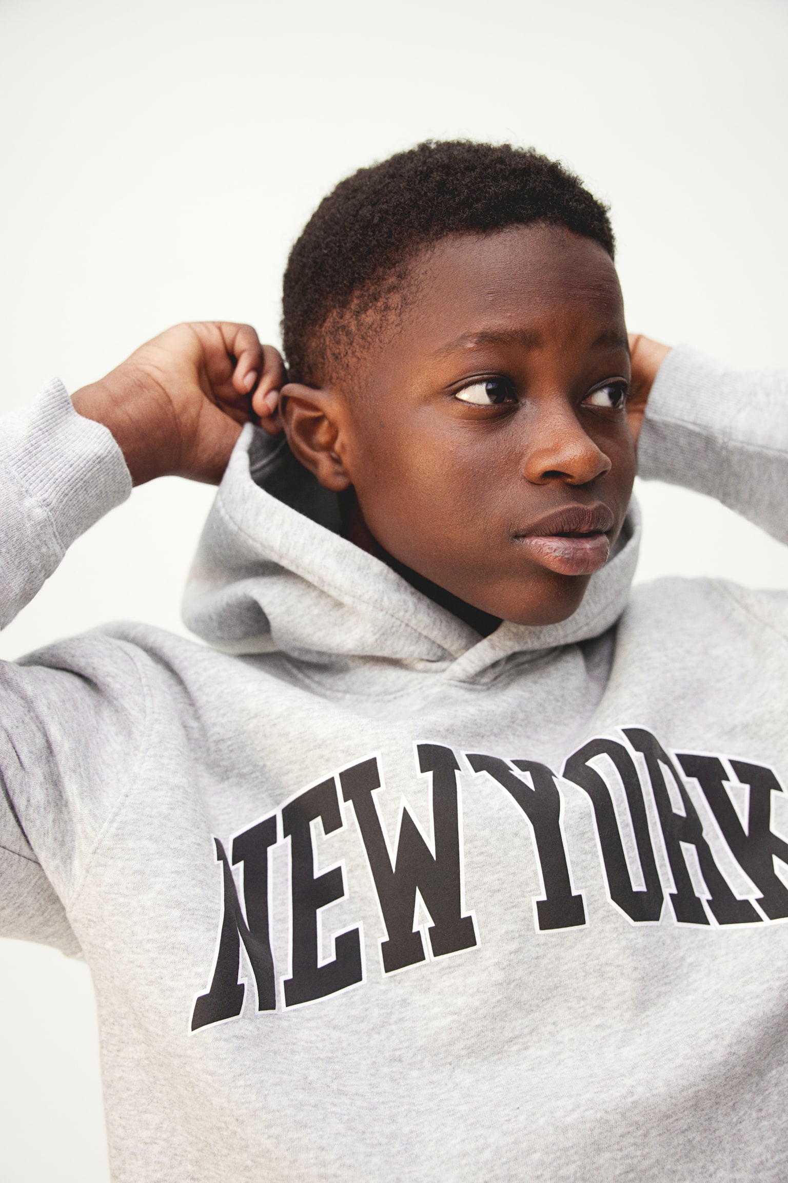 Hoodie - Light gray/New York - Kids | H&M US