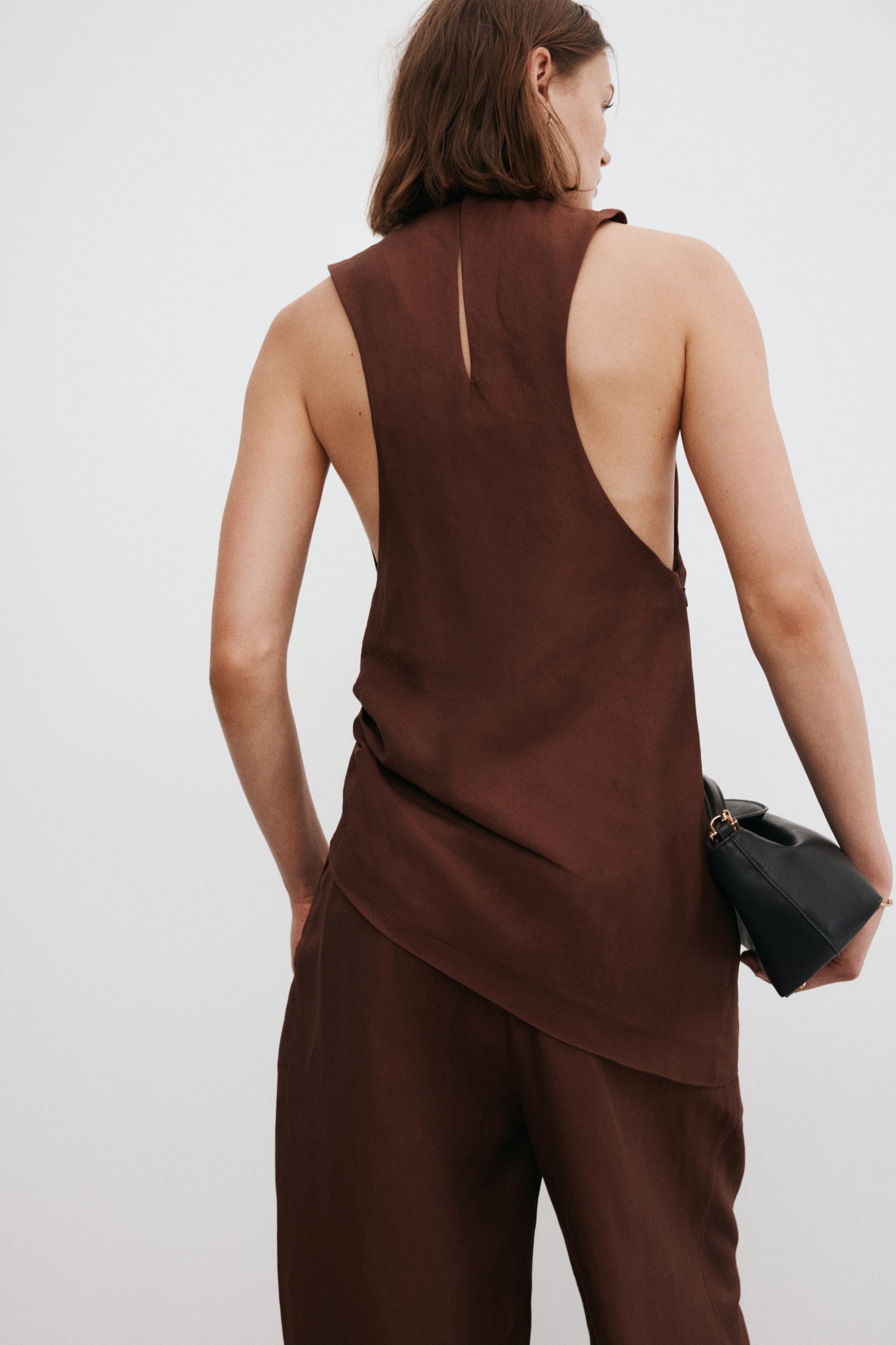 Asymmetric Linen-Blend Top