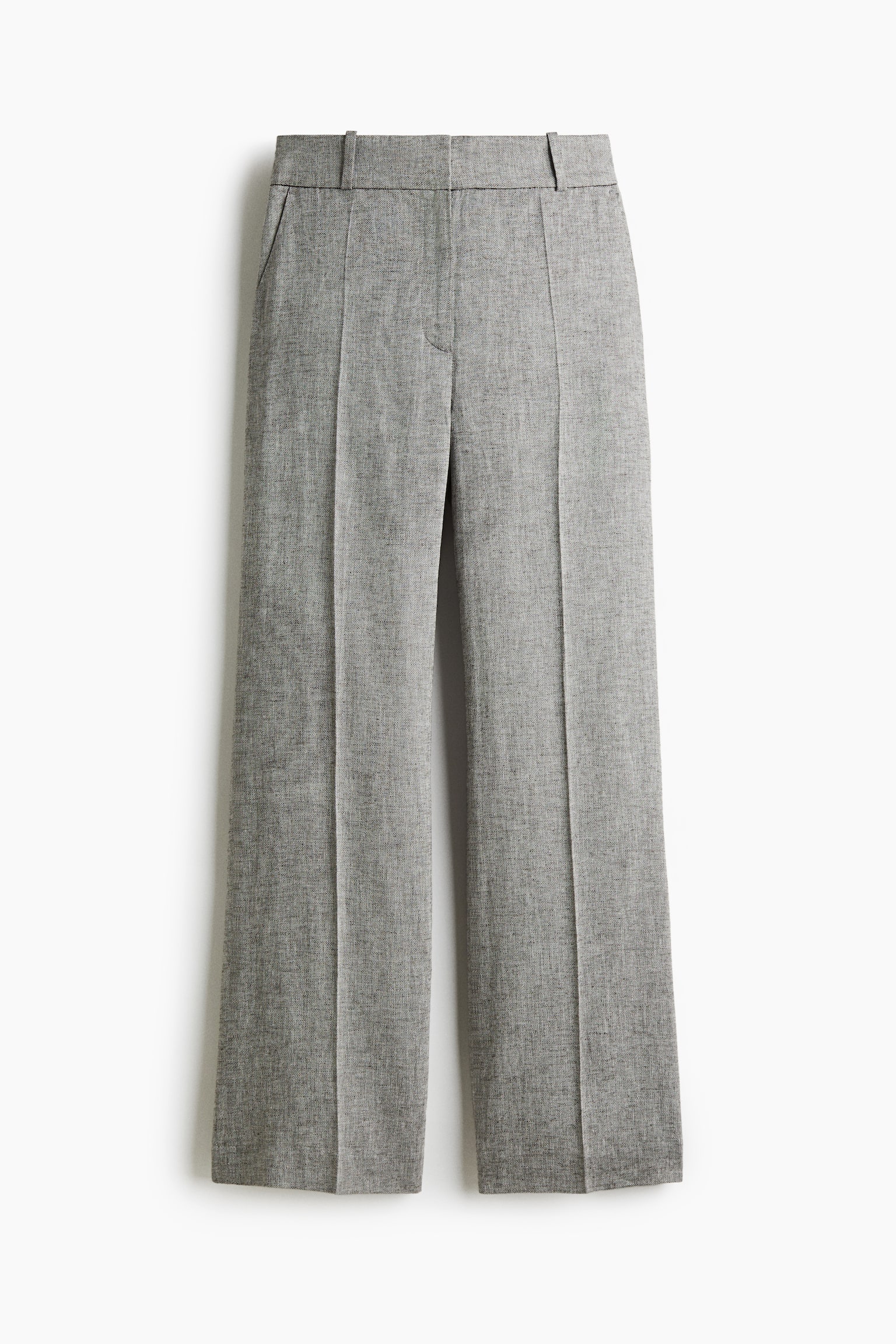 Женские брюки H&M Dressy Linen-Blend, цвет: Серый — фото 1