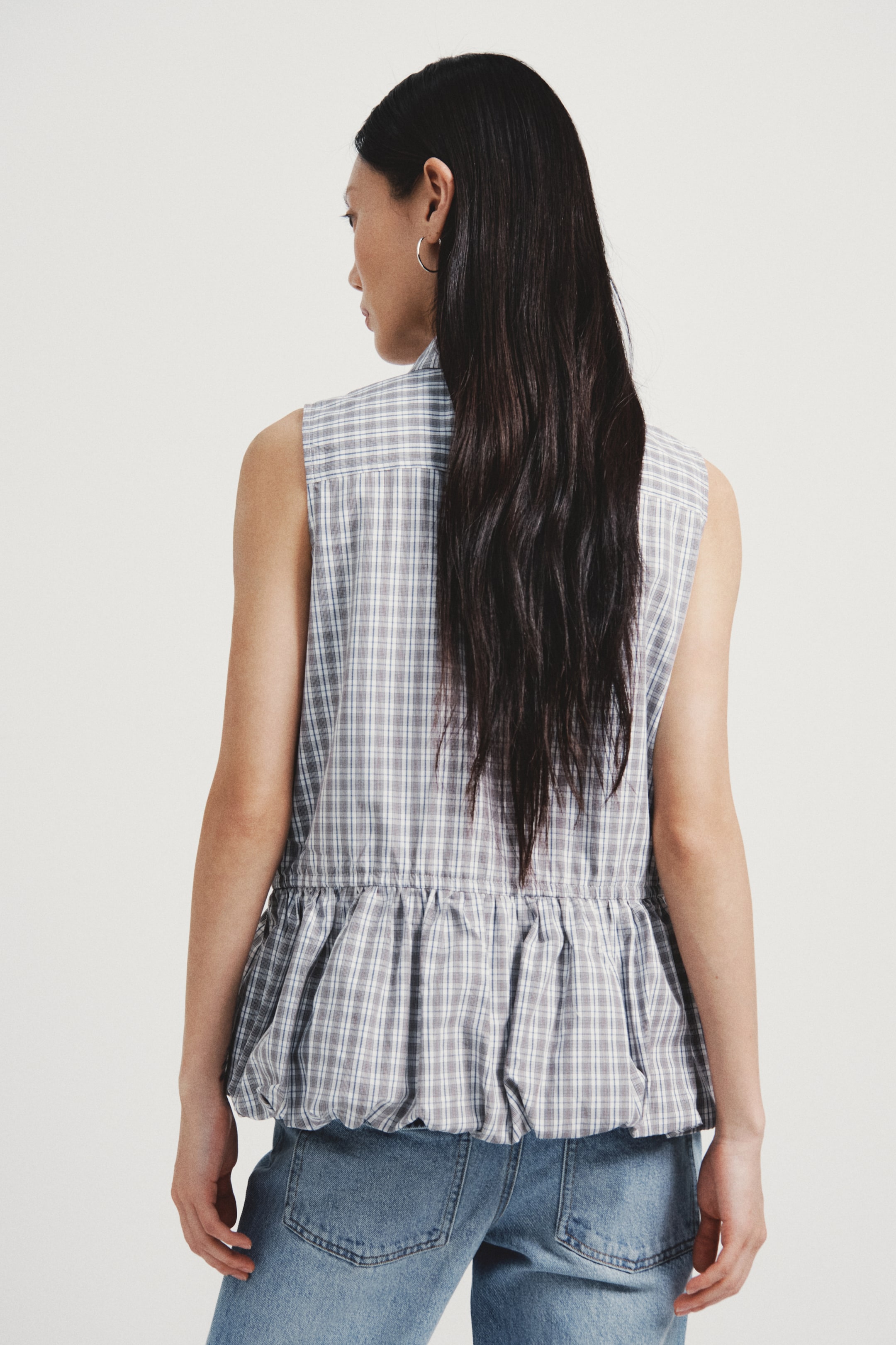 Xem ảnh lớn hơn: Áo kiểu có gấu bong bóng - Màu nâu/Kẻ ca rô - Ladies | H&M VN 3