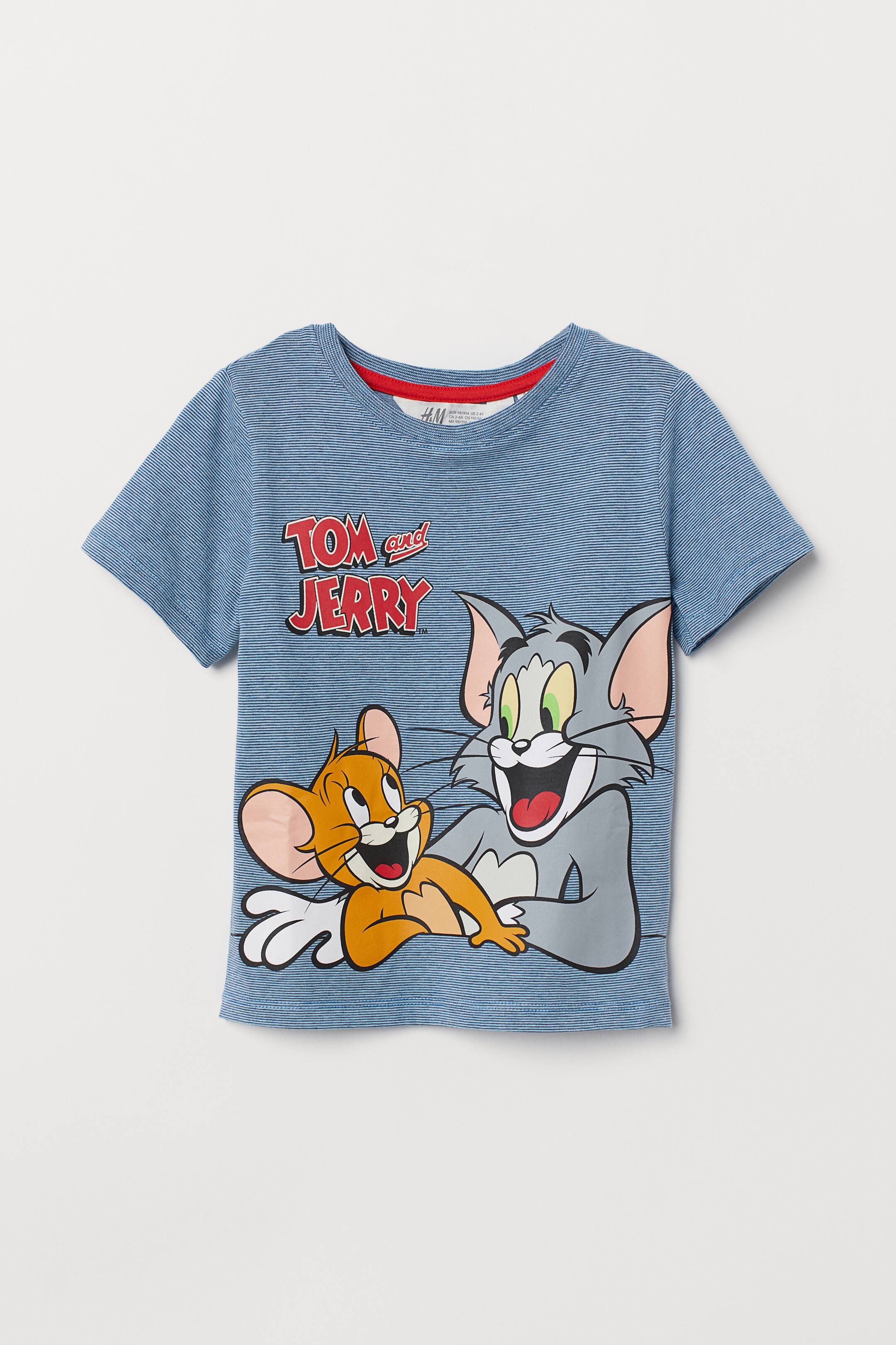 查看大圖: 圖案T恤 - 藍色/湯姆貓與傑利鼠 - Kids | H&M 1