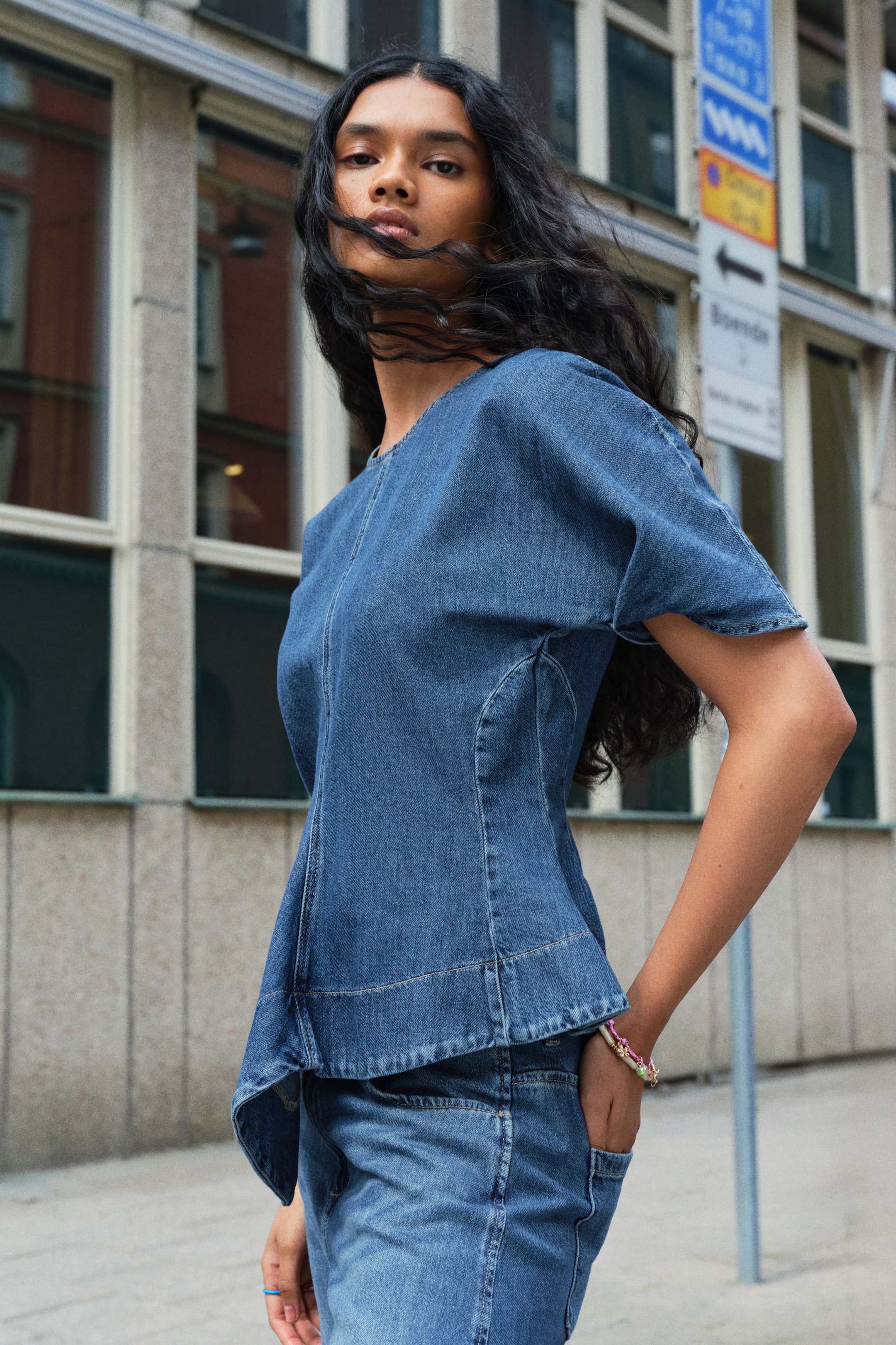 Denim Handkerchief Top