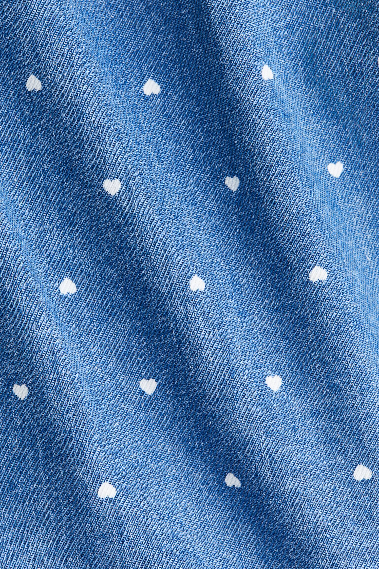 Printed denim dress - Denim blue/Hearts - 5