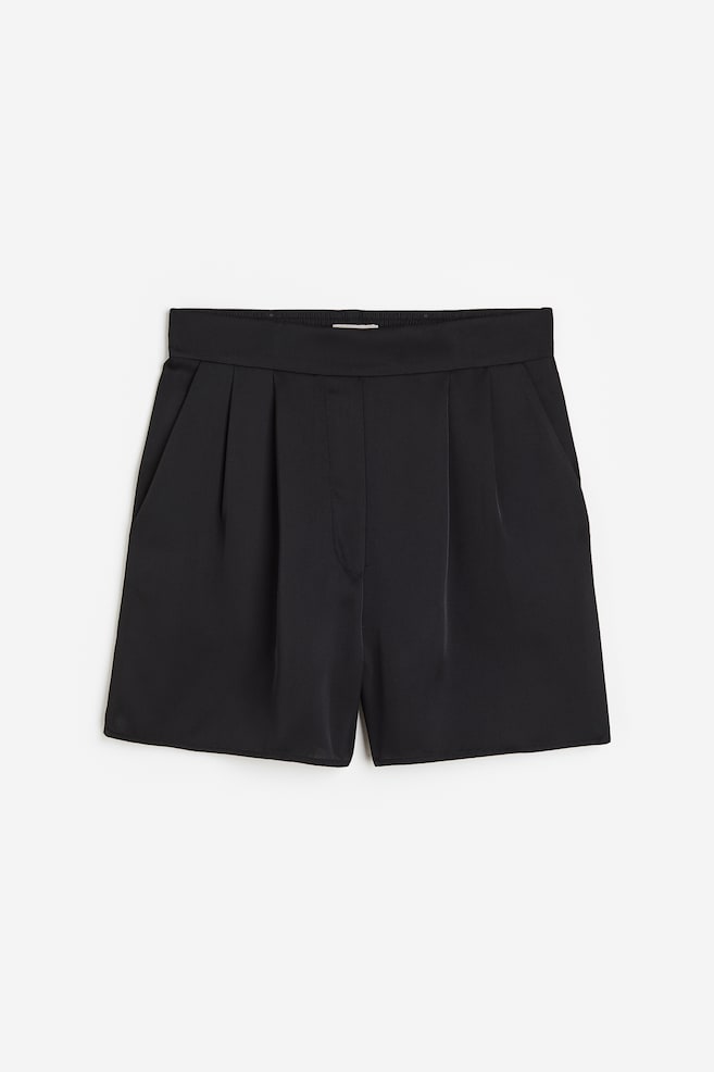 Pull on-shorts i satin - Sort/Lys beige/Grønne blade/Kakigrøn/Blå/Mønstret - 2