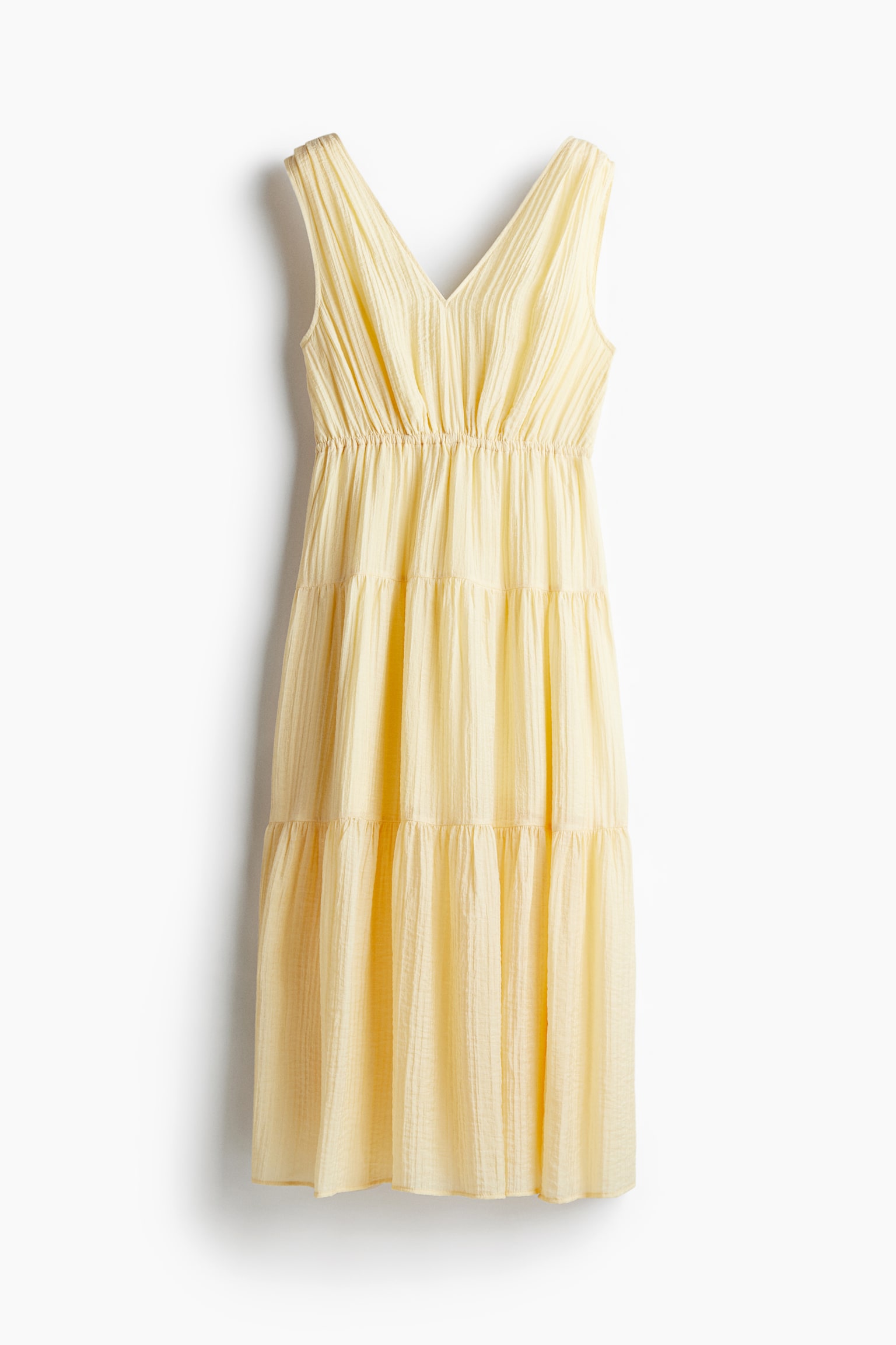 Tiered dress - Light yellow/Olive green/Light blue - 2