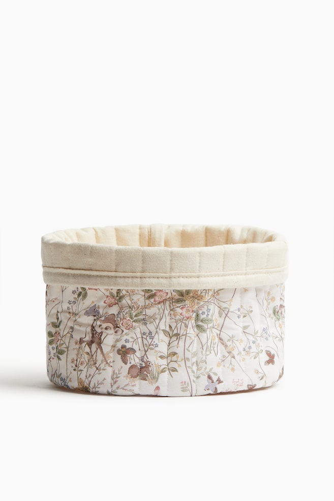 Small quilted storage basket - White/Bambi/Light blue/Bambi - 1